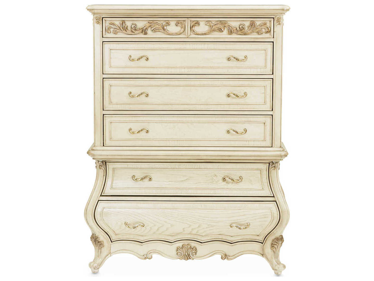 Luxecor Gilded Champagne White Poplar Wood Accent Chest