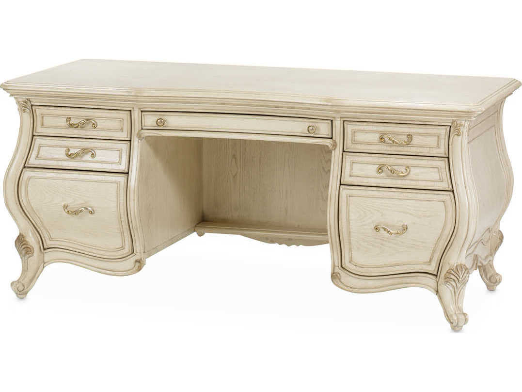 Luxecor Gilded Champagne White Poplar Wood Executive Desk