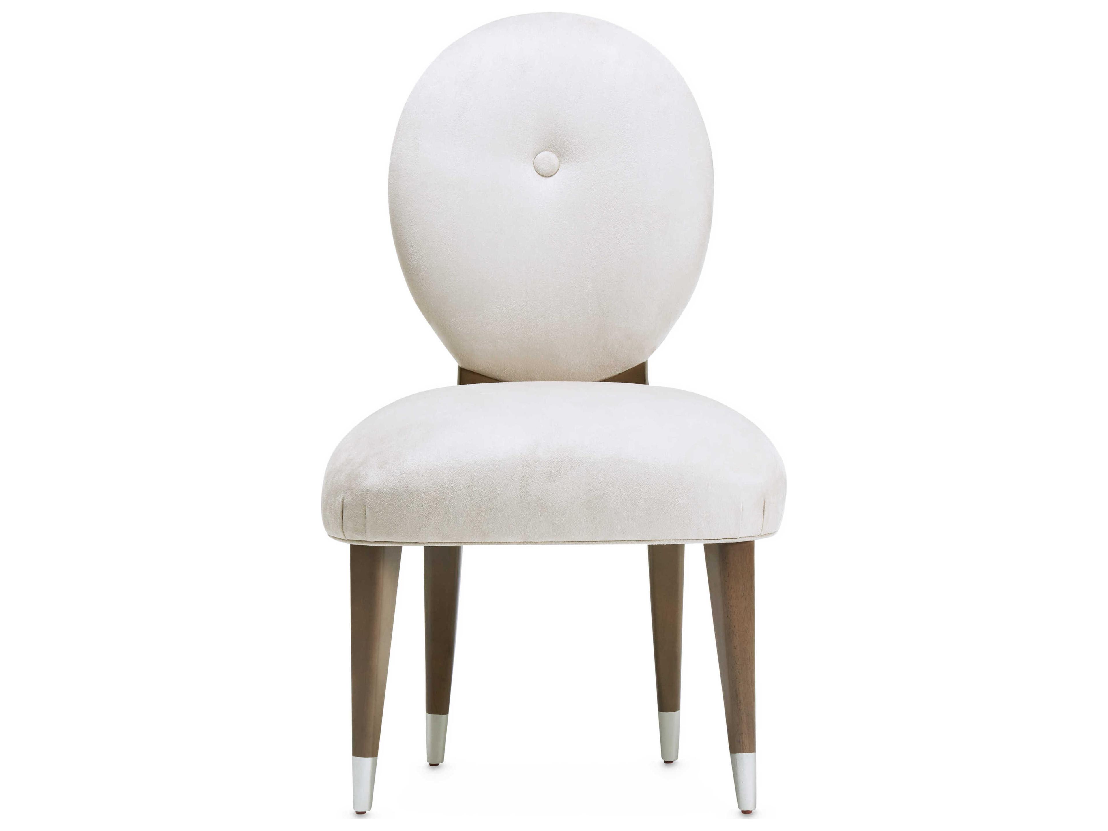 Luxecor Gilded White Velvet Upholstered Side Dining Chair