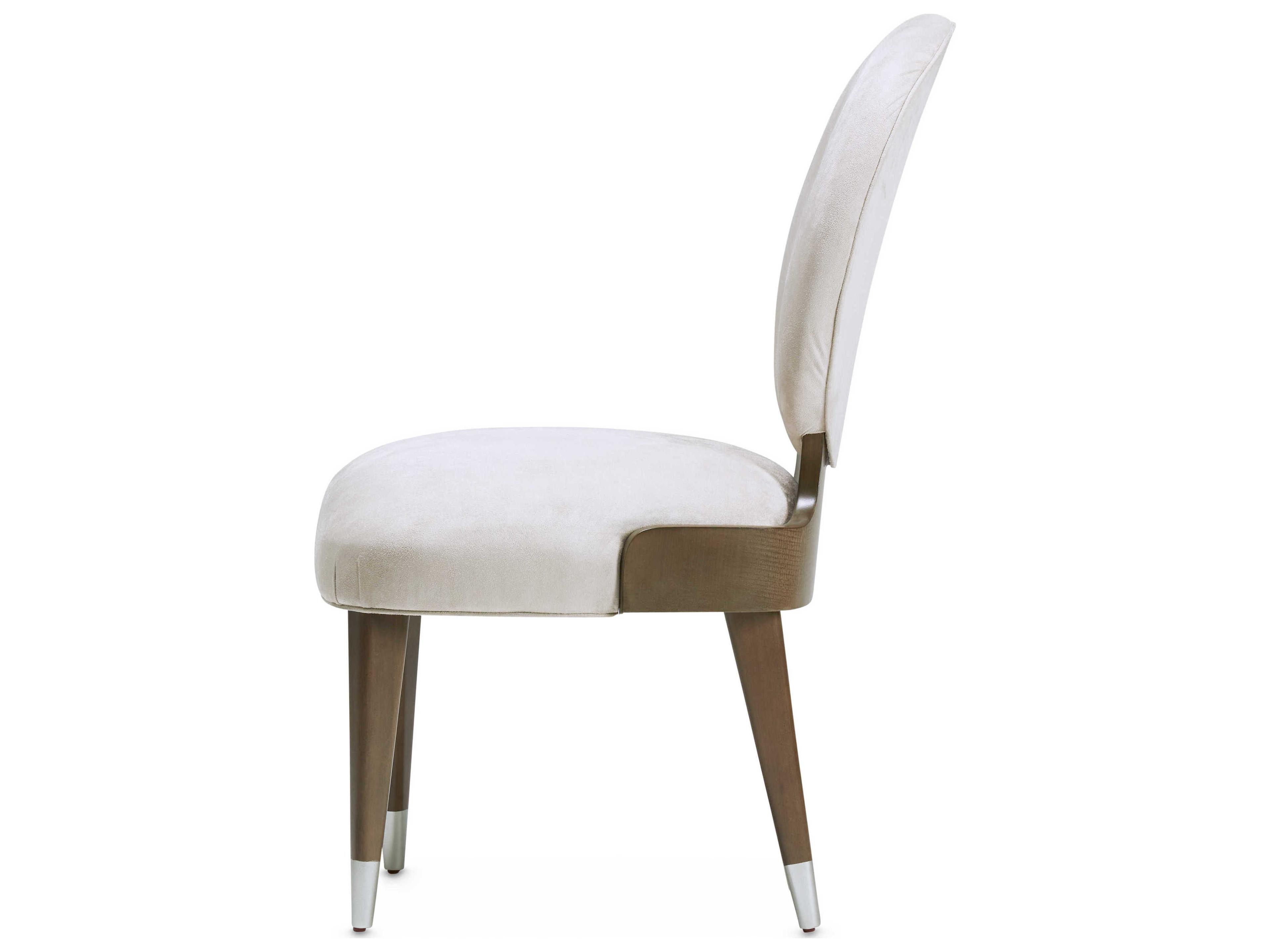 Luxecor Gilded White Velvet Upholstered Side Dining Chair