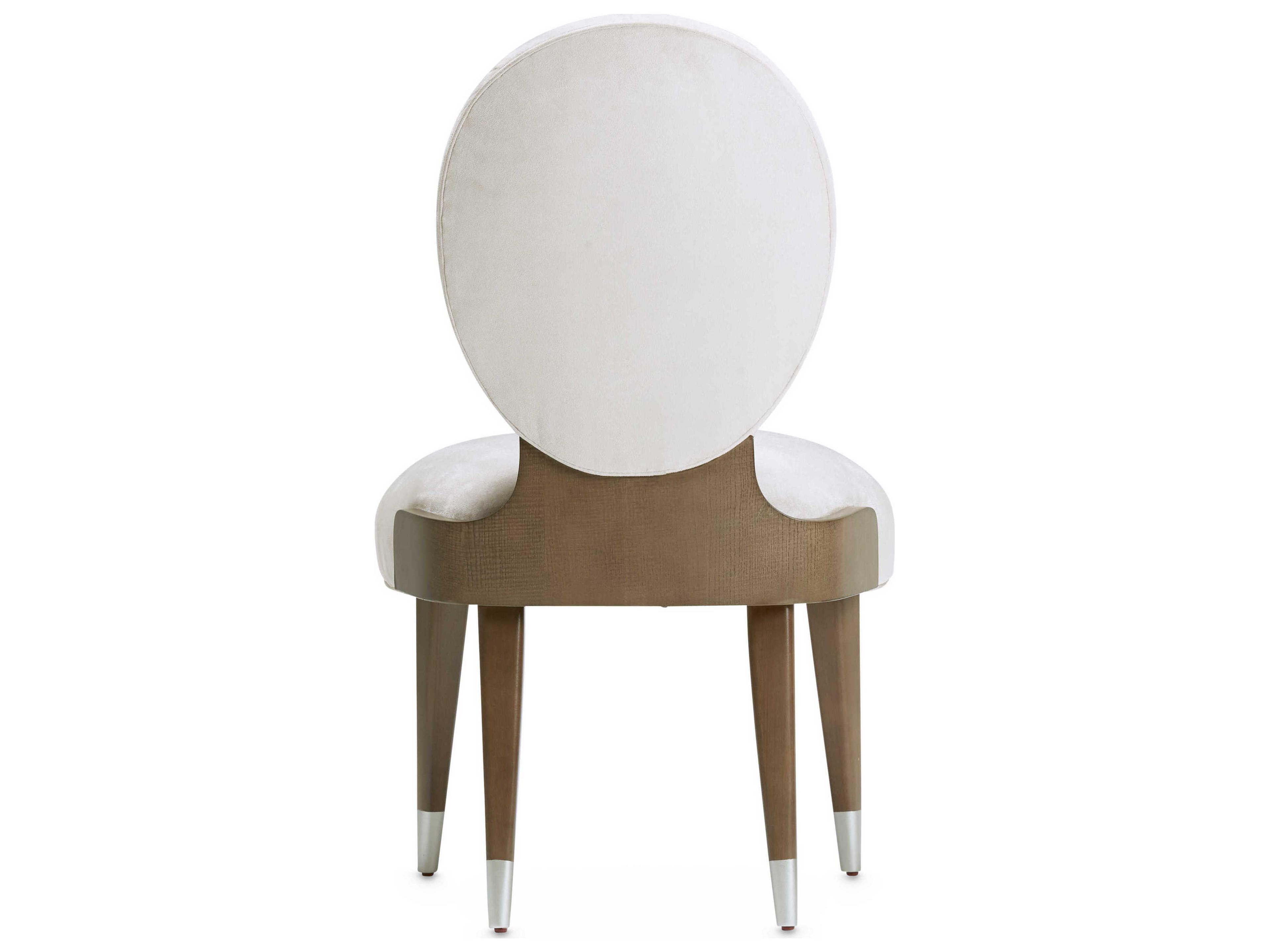 Luxecor Gilded White Velvet Upholstered Side Dining Chair