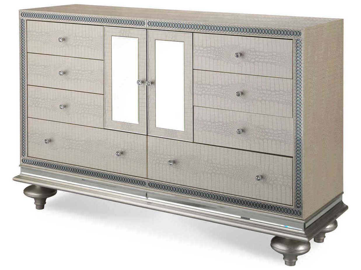 Michael Amini Hollywood Swank White Double Dresser