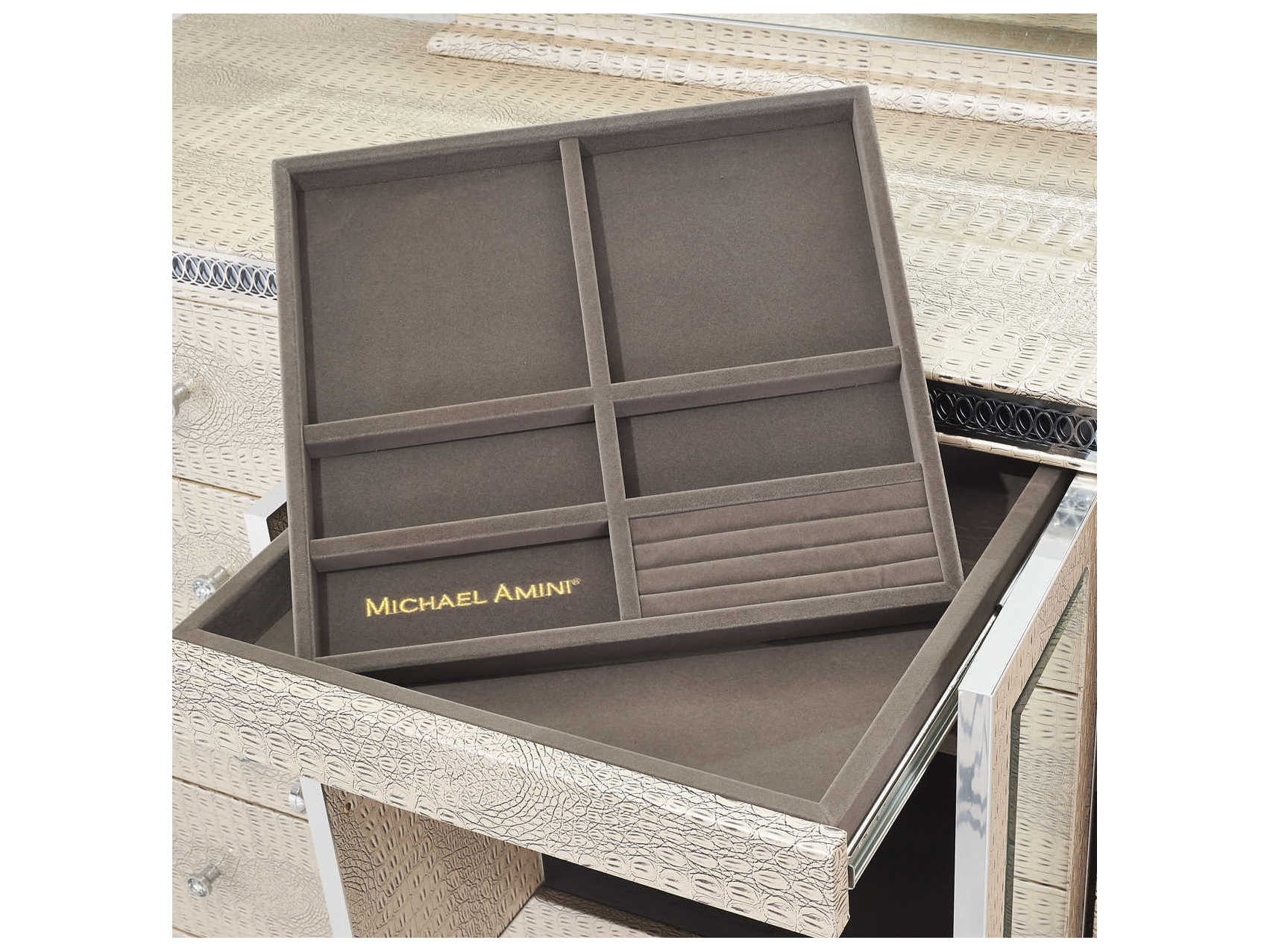 Michael Amini Hollywood Swank White Double Dresser