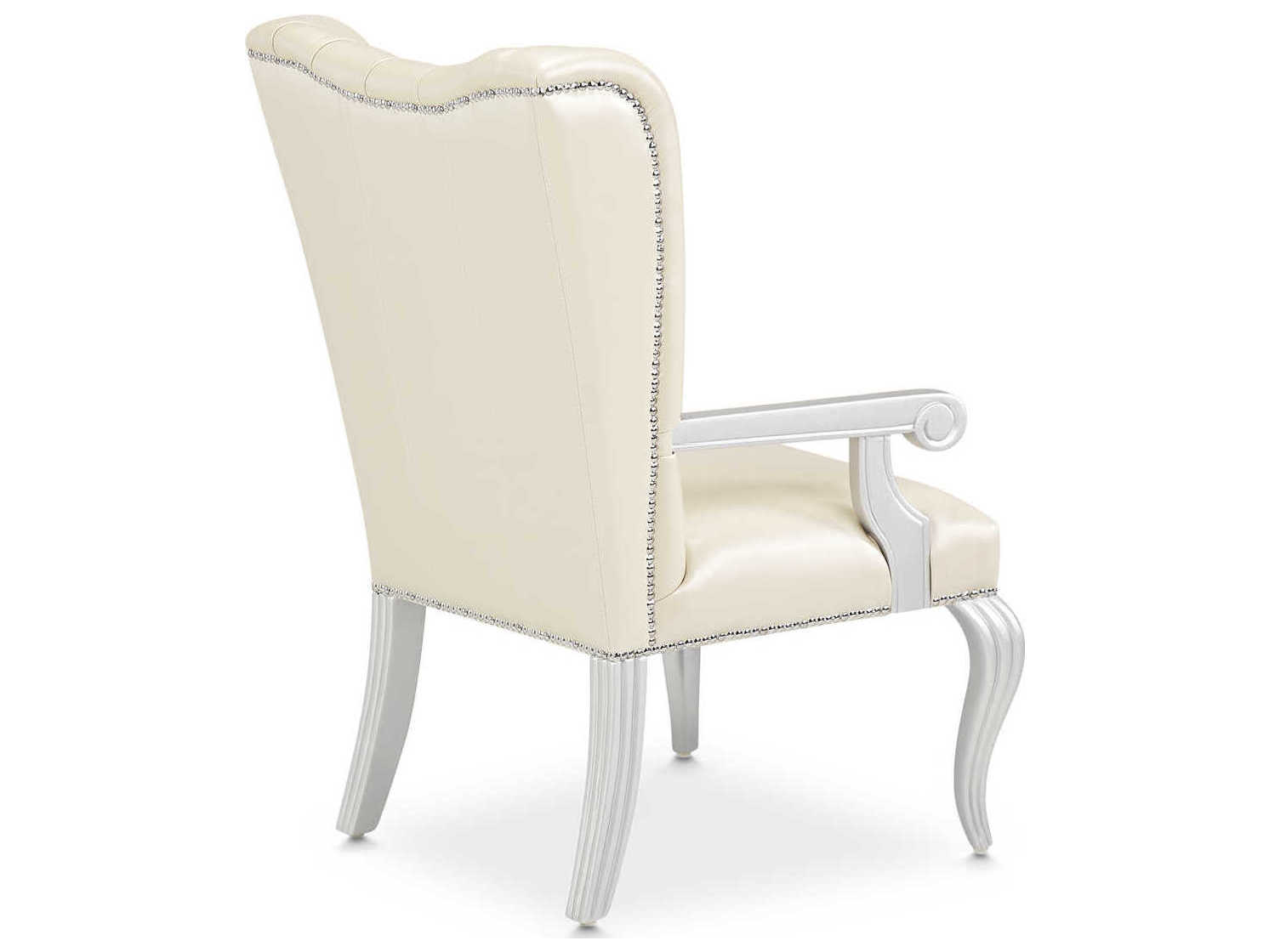 Michael Amini Hollywood Swank White Leather Executive Desk Chair