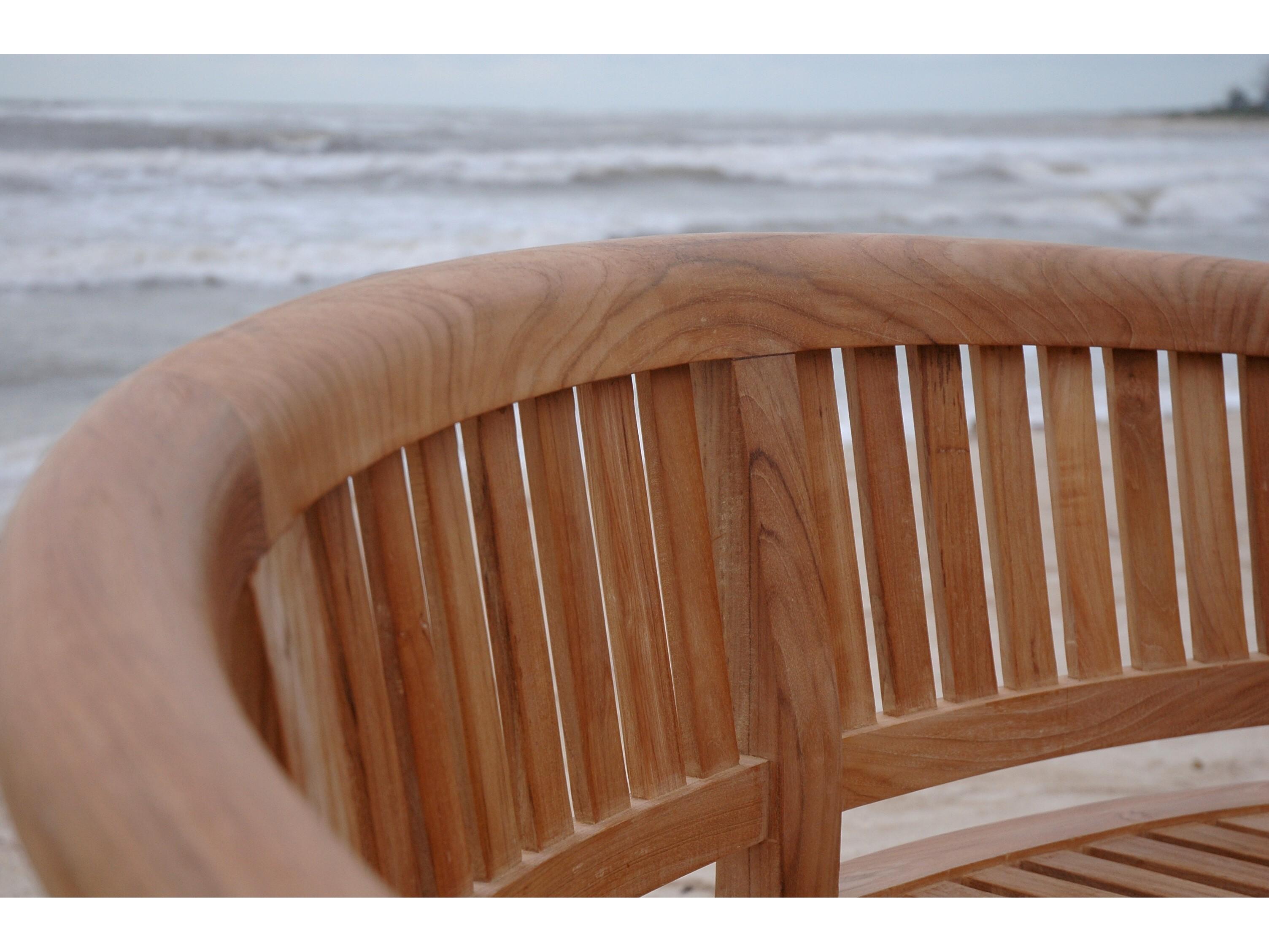 Anderson Teak Curve 3 Seater Patio Bench Extra Thick Wood