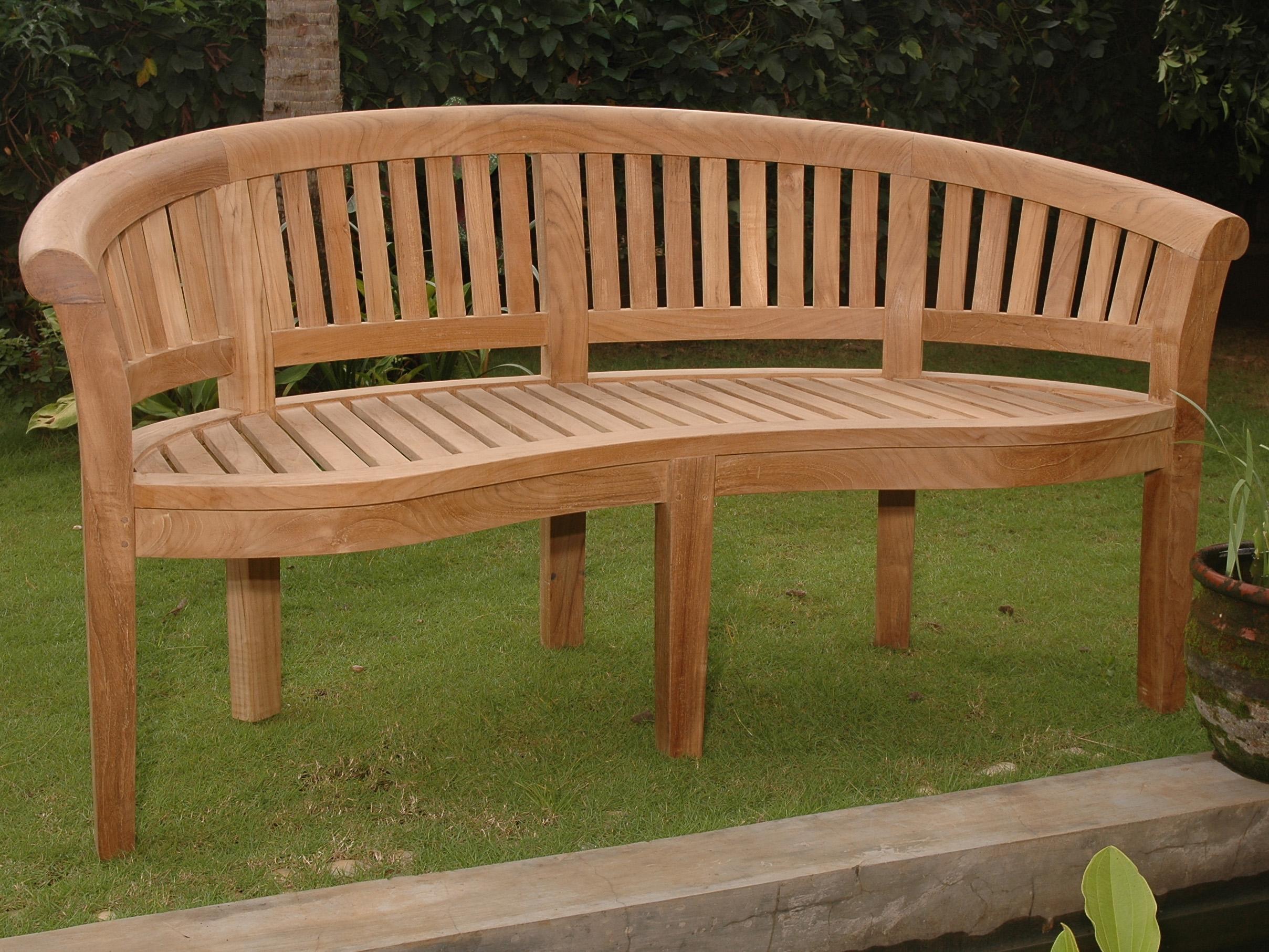 Anderson Teak Curve 3 Seater Patio Bench Extra Thick Wood