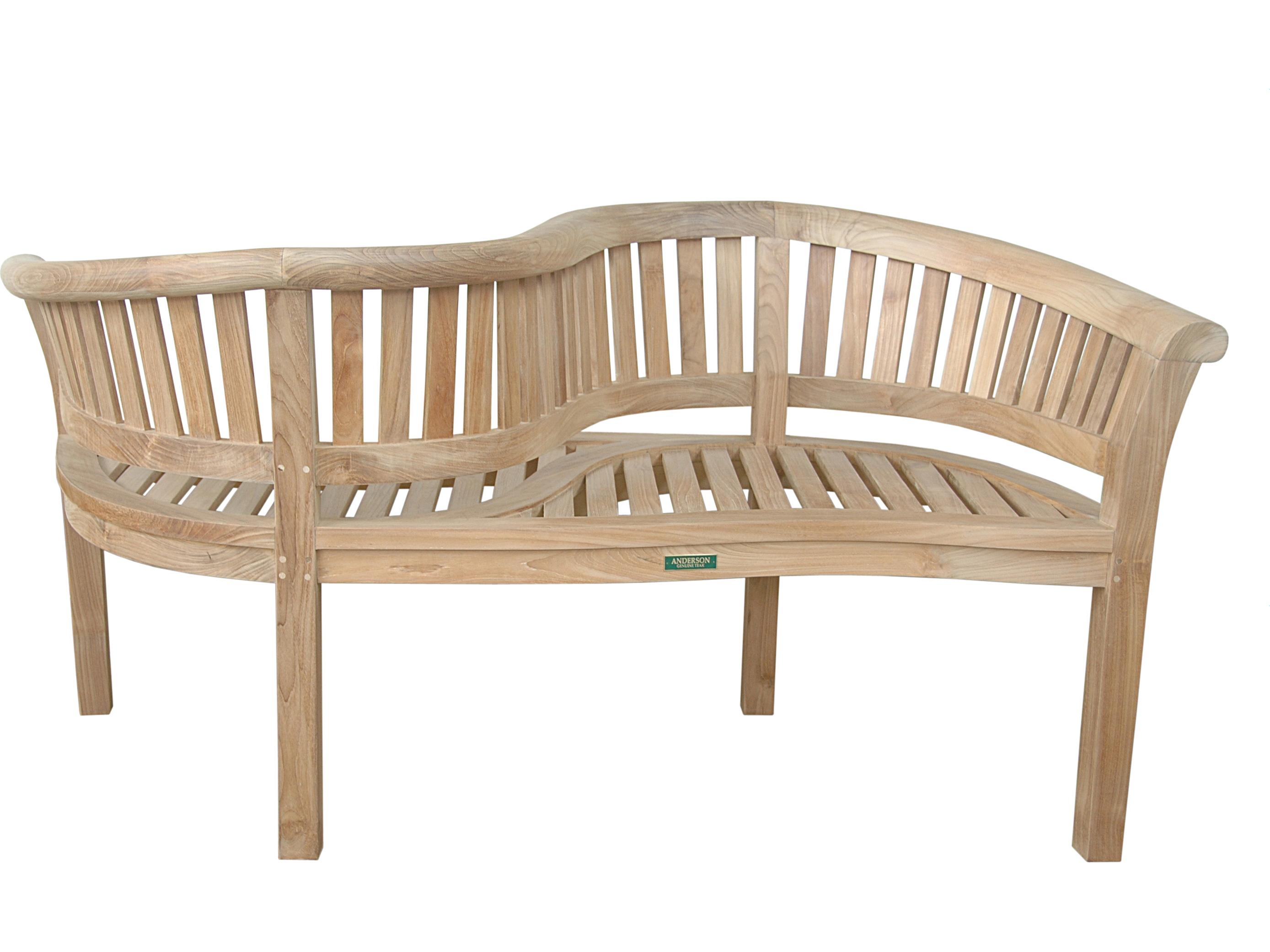 Anderson Teak Curve Outdoor Patio Bench