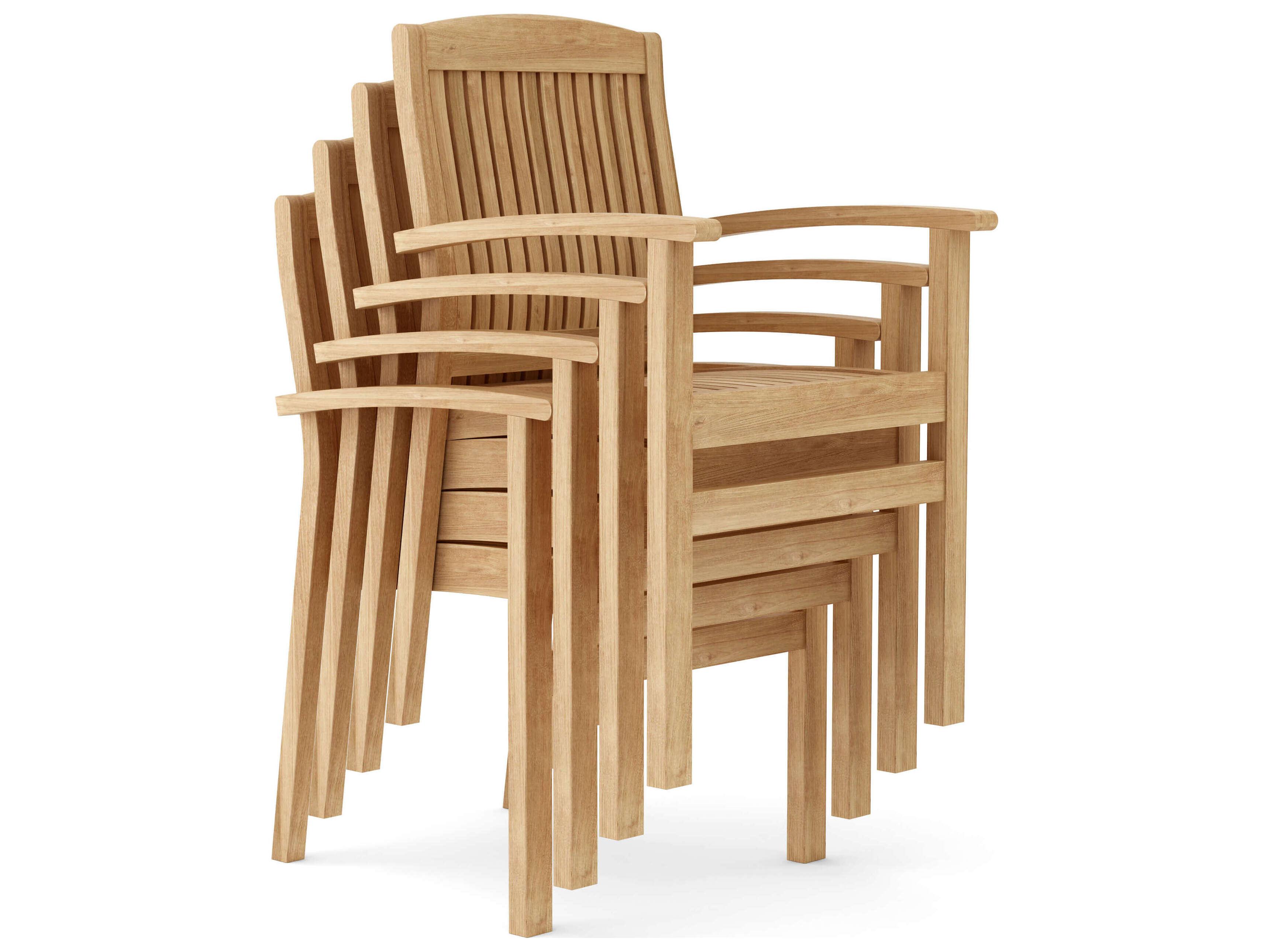 Anderson Teak Sahara Stackable Dining Armchair Set of 4