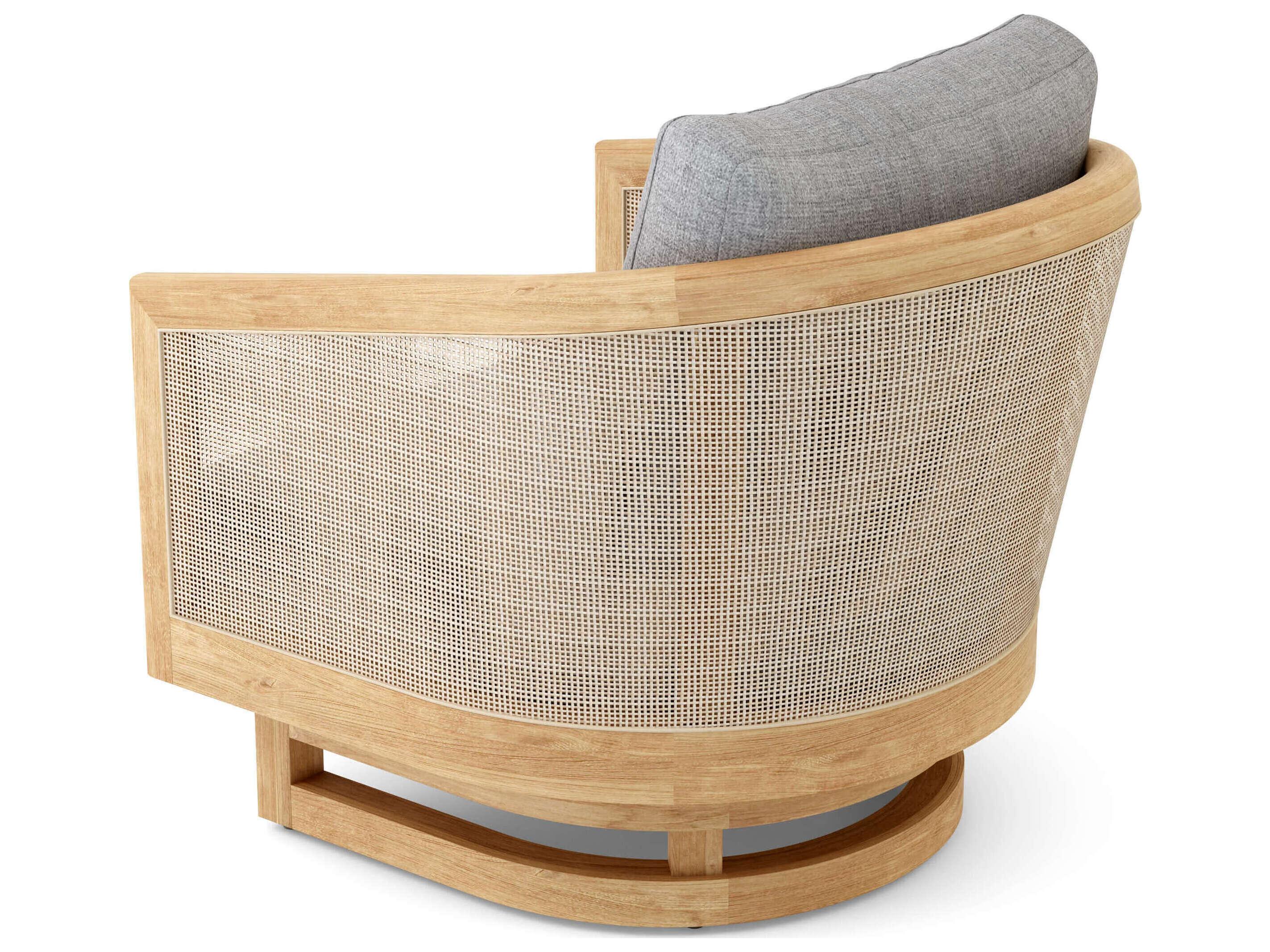 Anderson Teak Catania Natural Swivel Outdoor Patio Lounge Chair