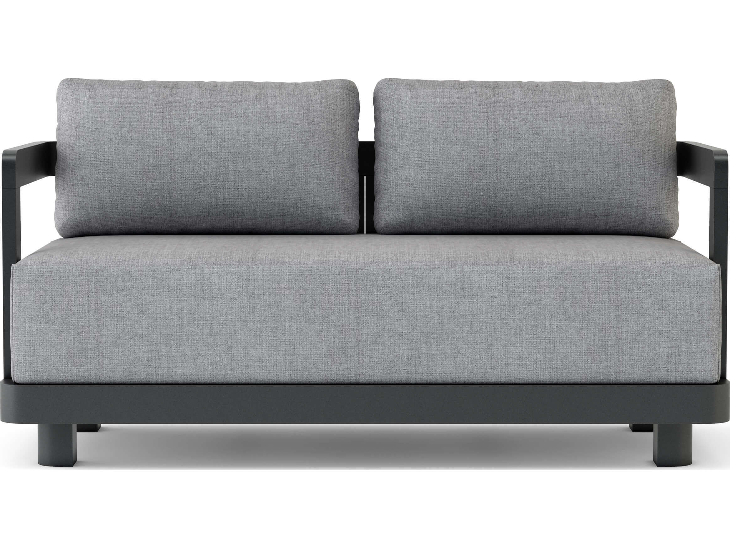 Anderson Teak Granada Aluminum Dark Grey Deep Seating Outdoor Loveseat