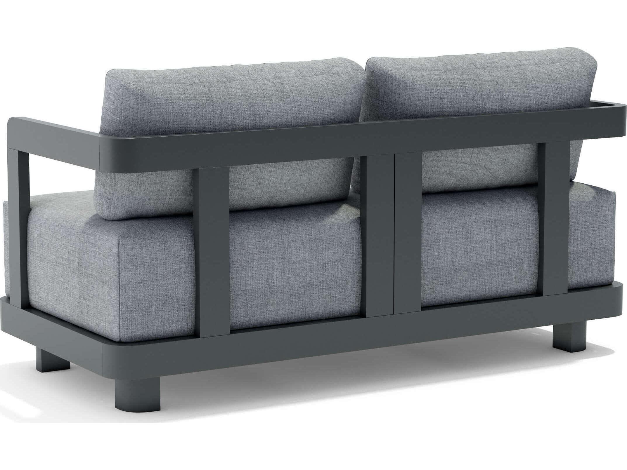 Anderson Teak Granada Aluminum Dark Grey Deep Seating Outdoor Loveseat