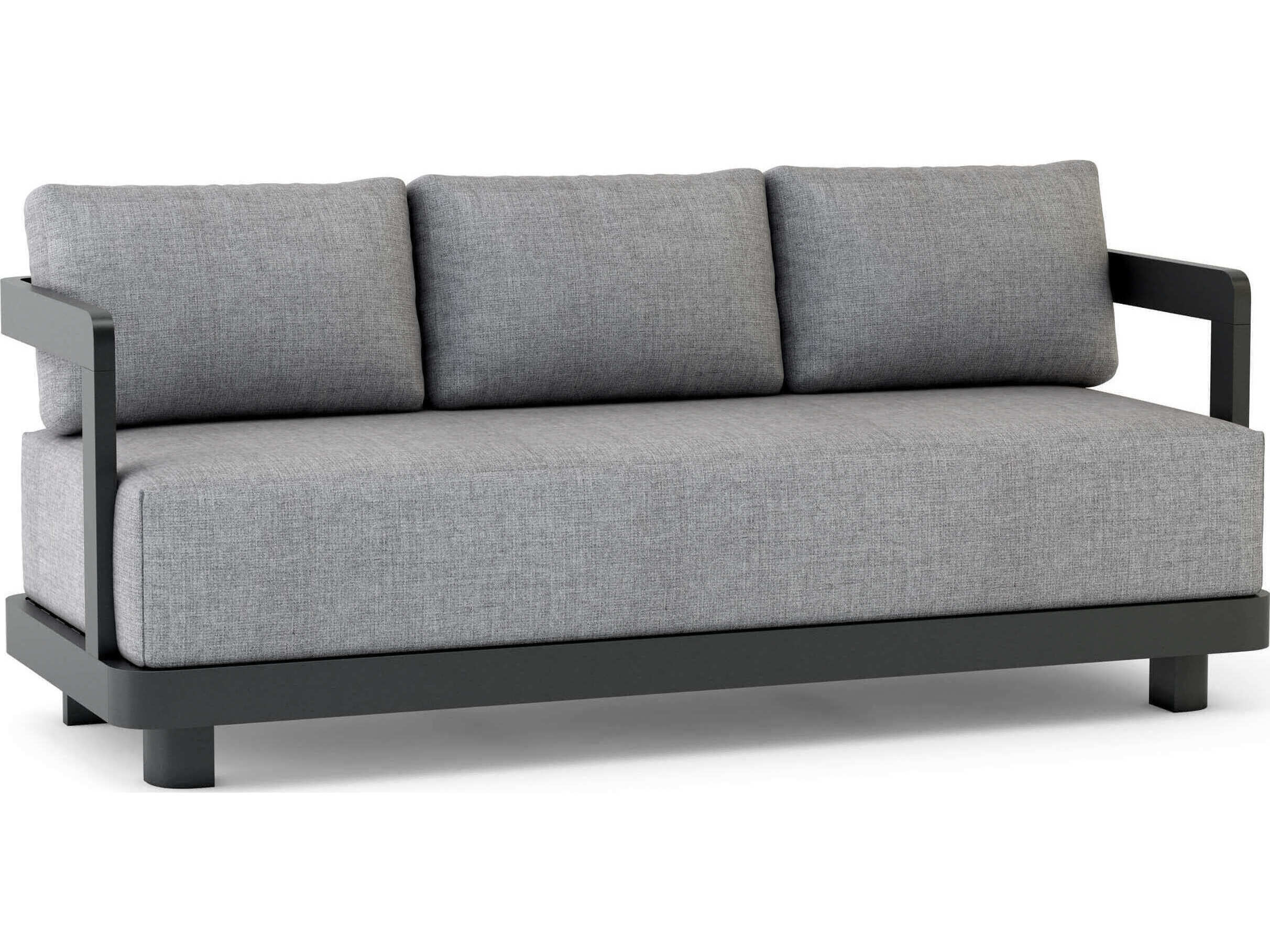 Anderson Teak Granada Aluminum Dark Grey Deep Seating Patio Sofa