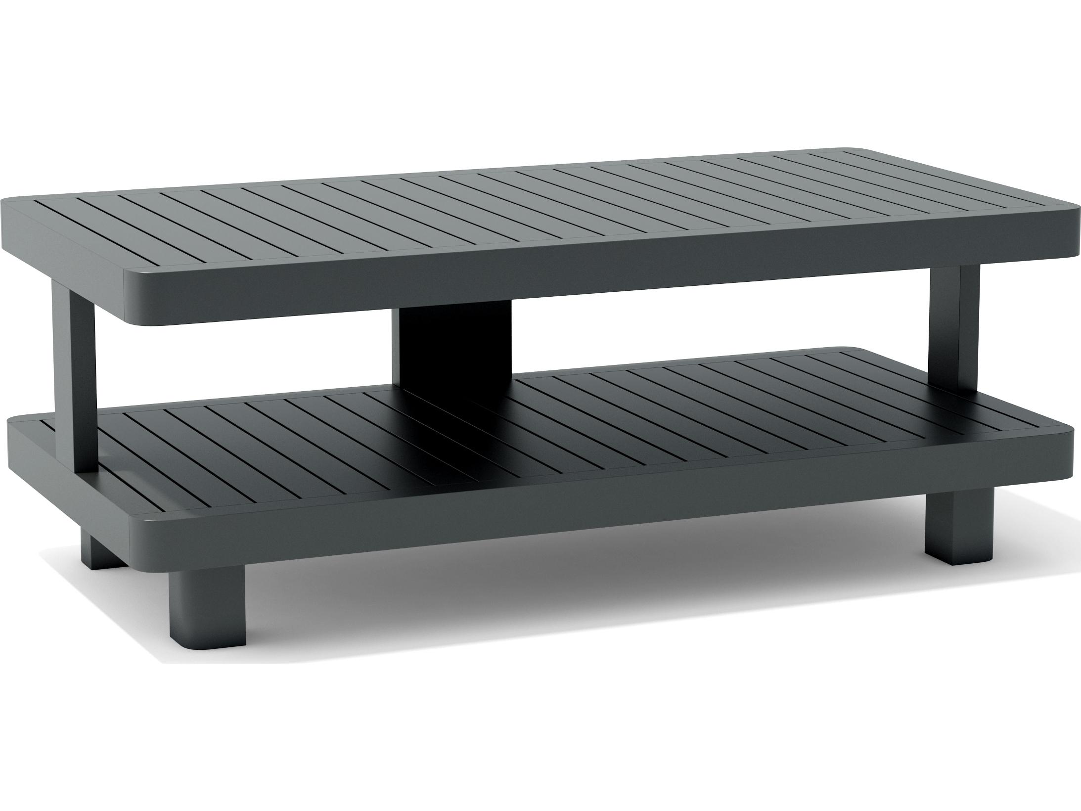 Anderson Teak Granada Aluminum Dark Grey Rectangular Outdoor Patio Coffee Table