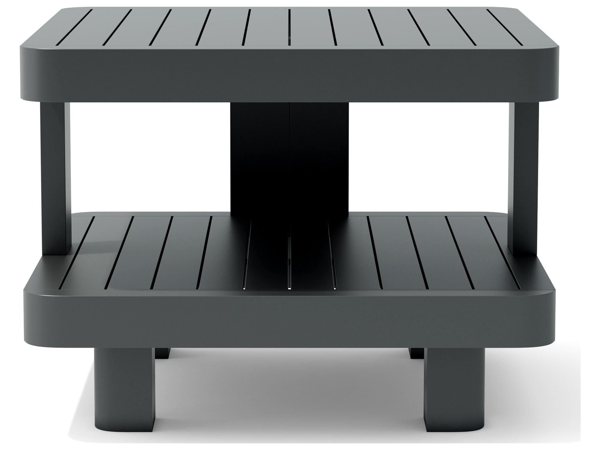 Anderson Teak Granada Aluminum Dark Grey Square Patio End Table