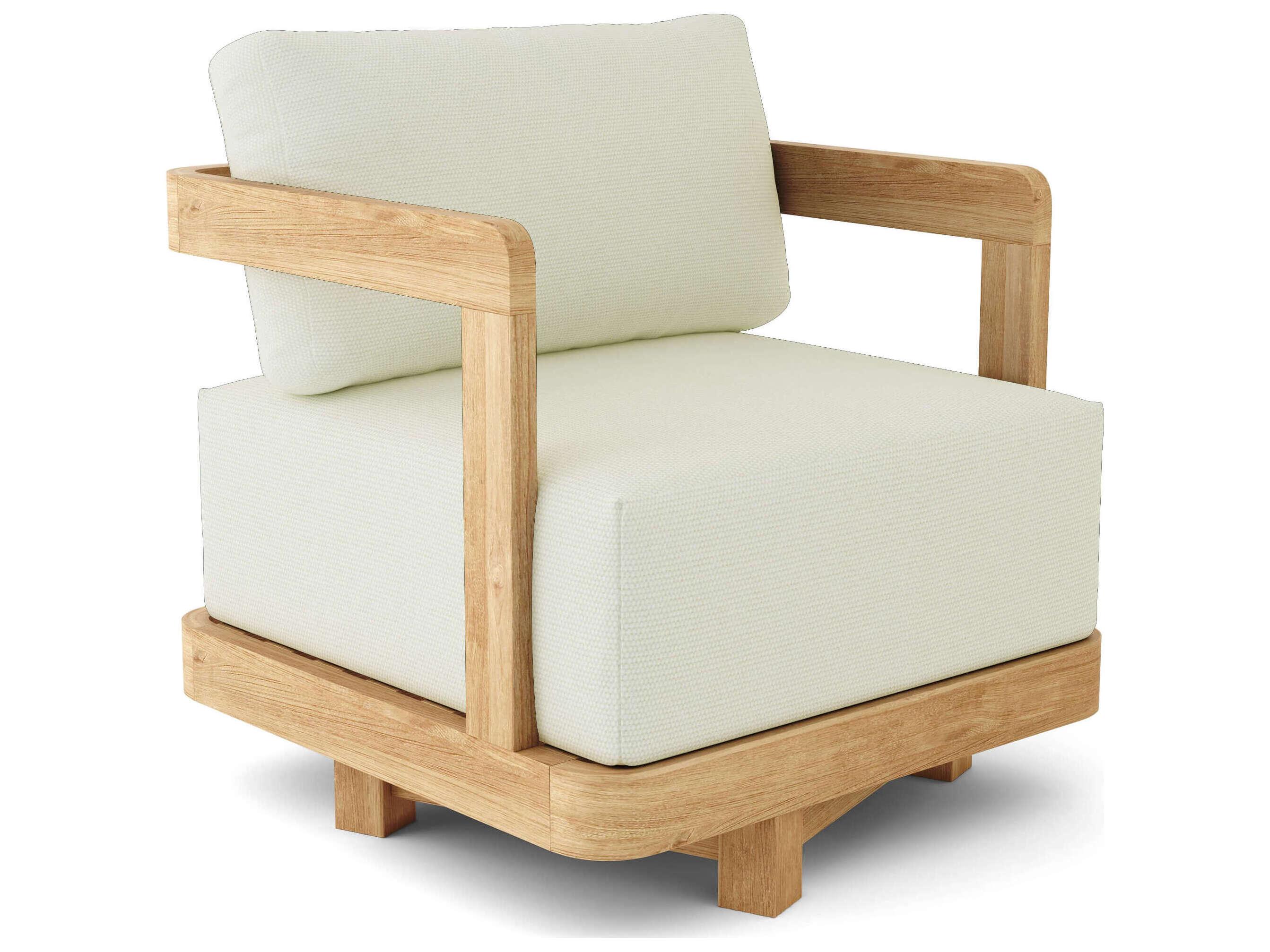 Anderson Teak Granada Deep Seating Swivel Teak Outdoor Patio Lounge Chair