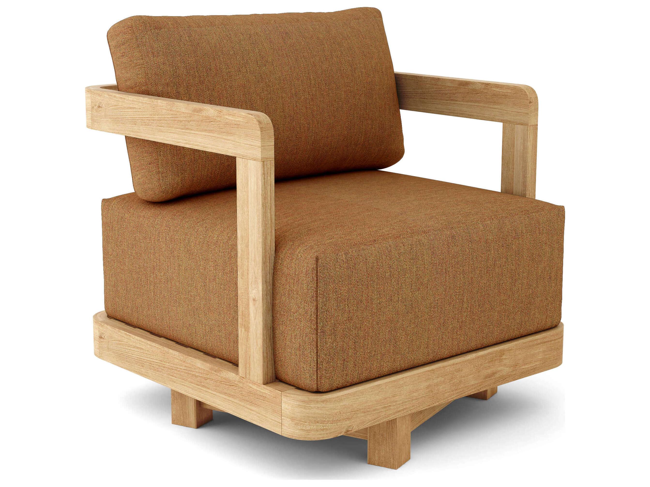 Anderson Teak Granada Deep Seating Swivel Teak Outdoor Patio Lounge Chair