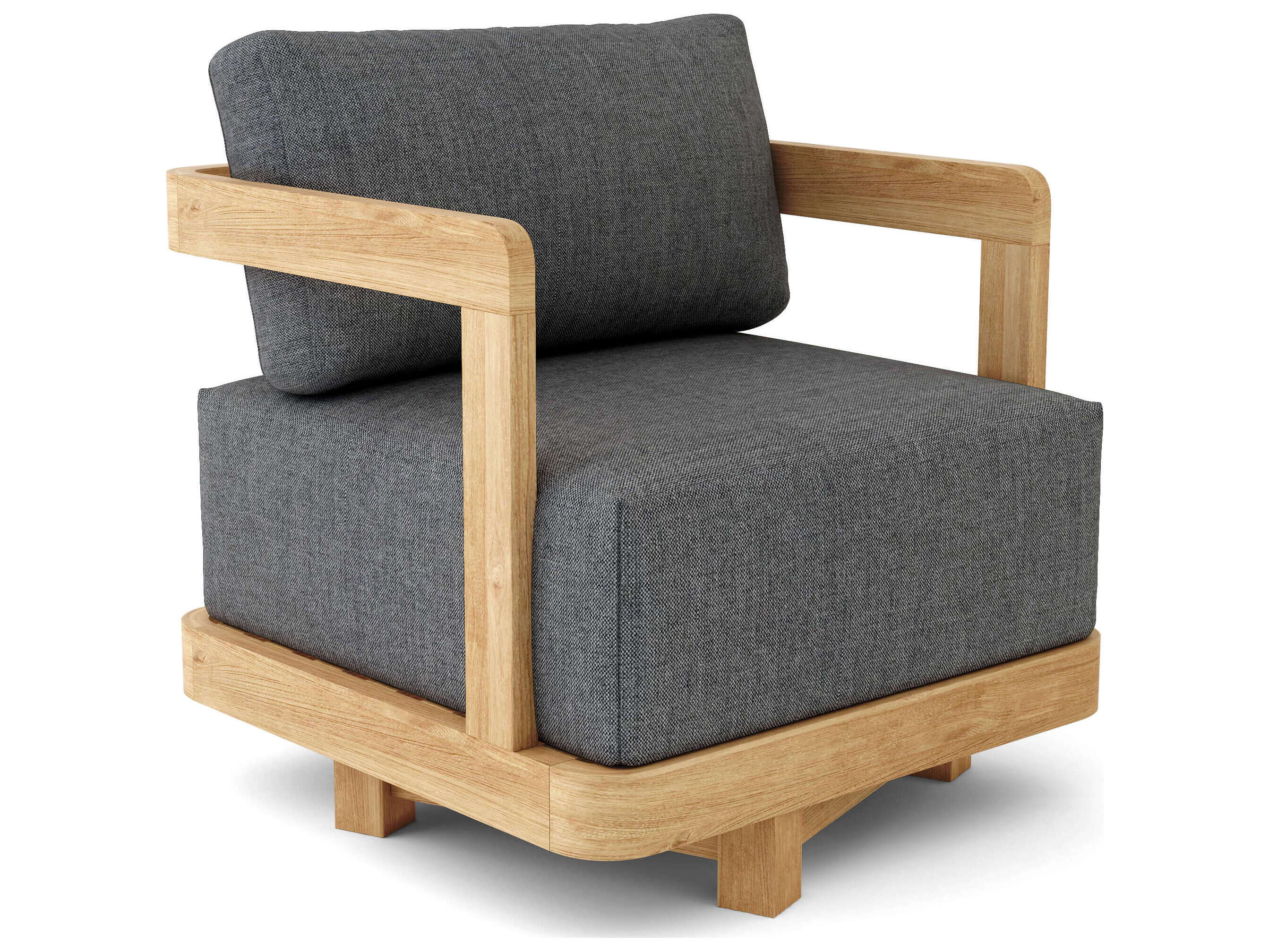 Anderson Teak Granada Deep Seating Swivel Teak Outdoor Patio Lounge Chair