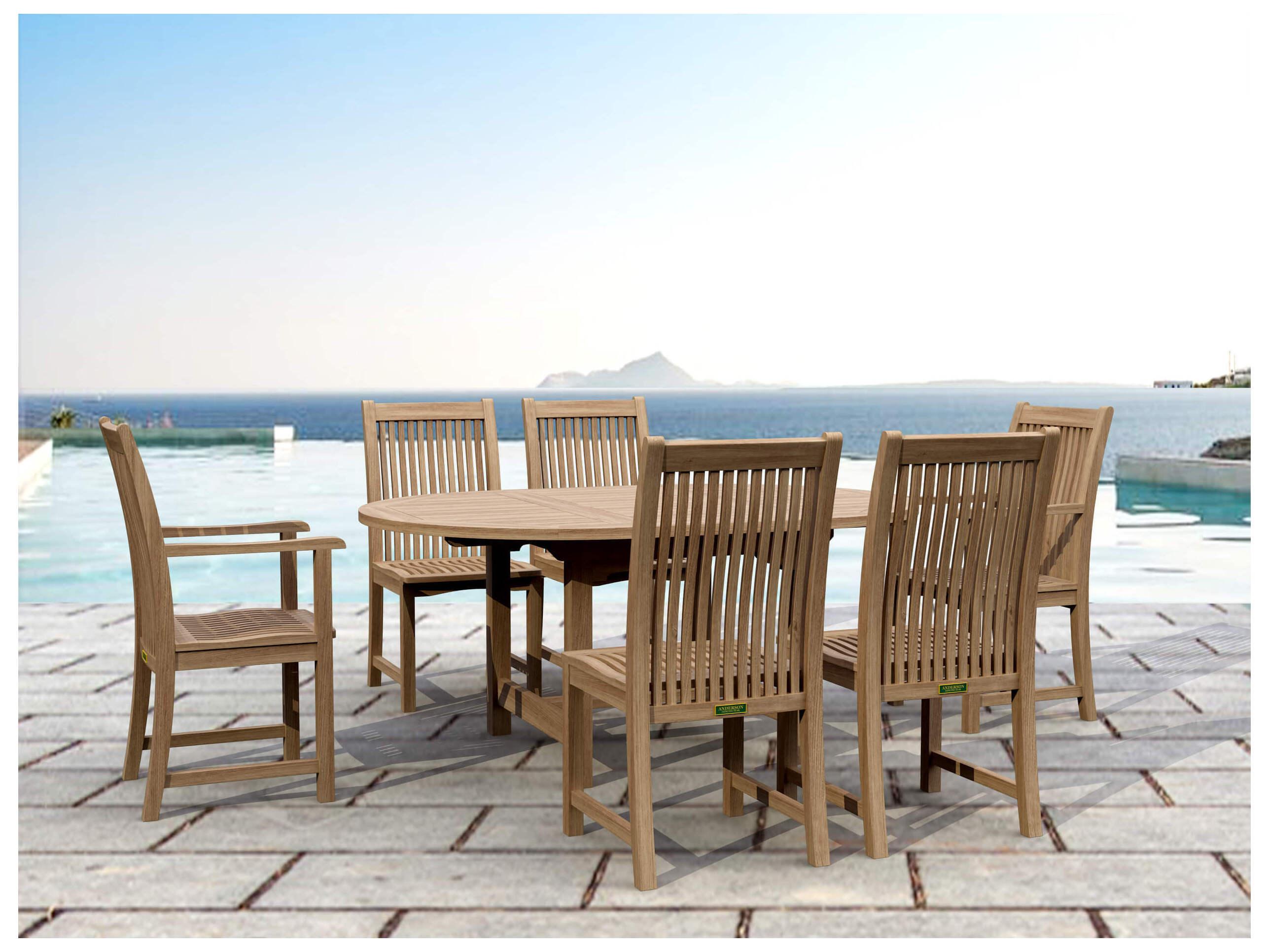 Anderson Teak Chicago Natural Outdoor Dining Set