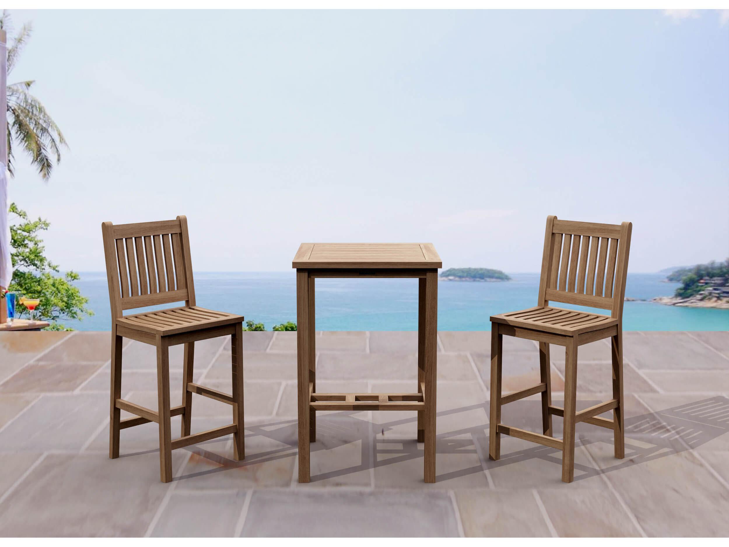 Anderson Teak Bahama Avalon 3-Piece Square Bar Set