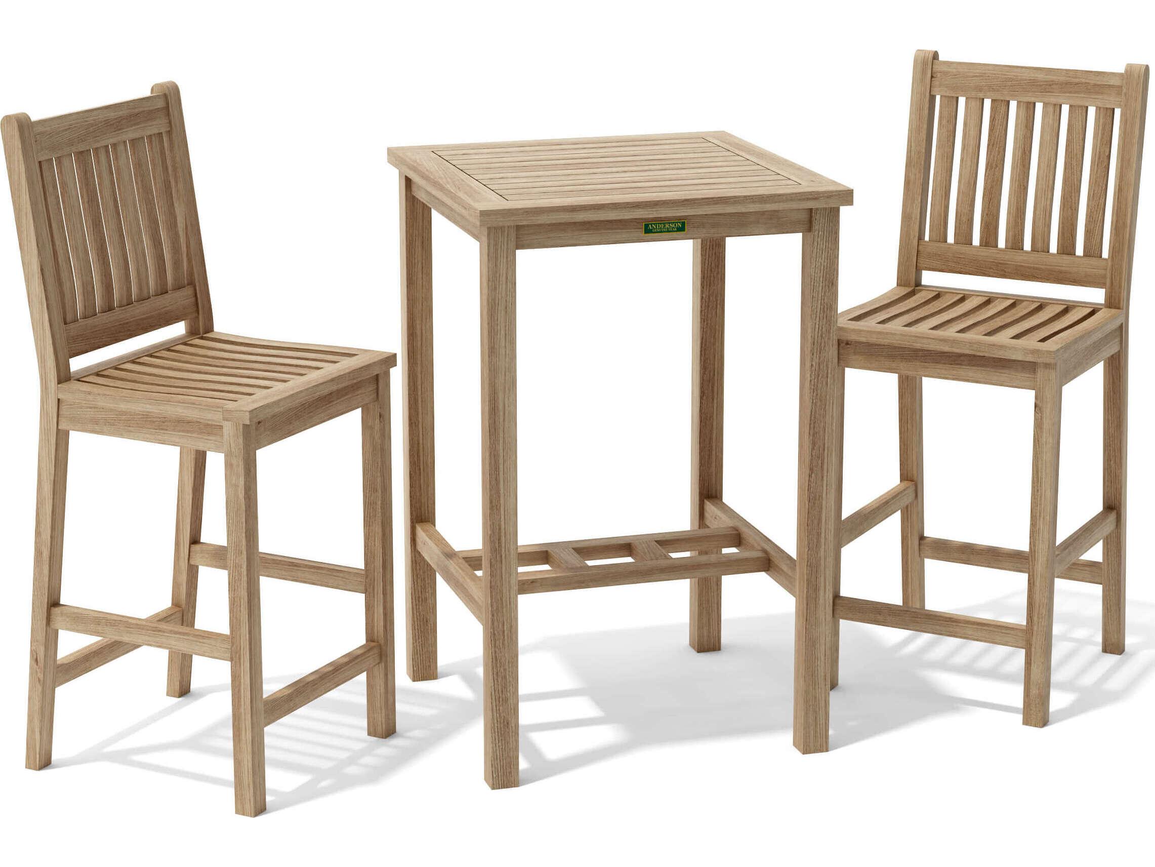 Anderson Teak Bahama Avalon 3-Piece Square Bar Set