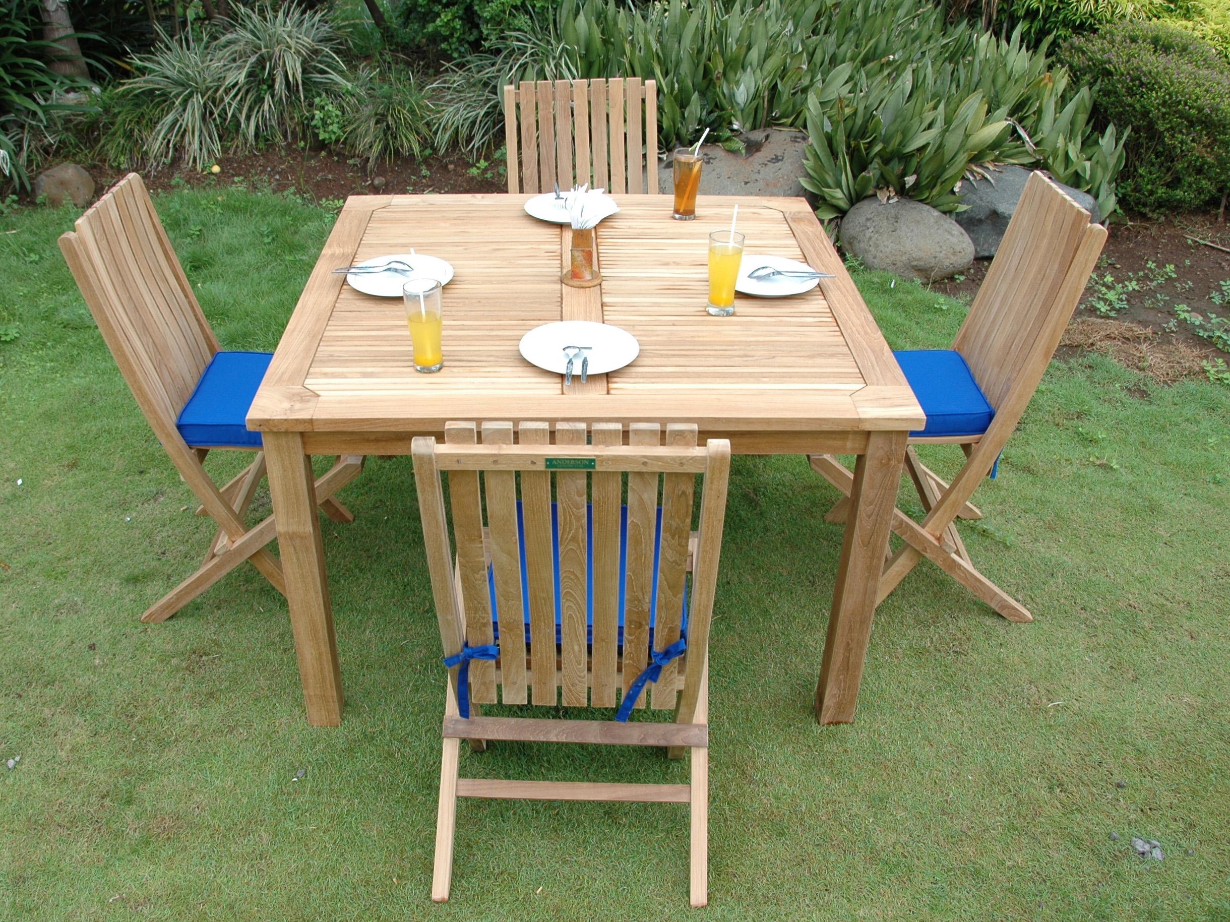 Anderson Teak Windsor Comfort Chair 7-Piece Folding Outdoor Patio Dining Set