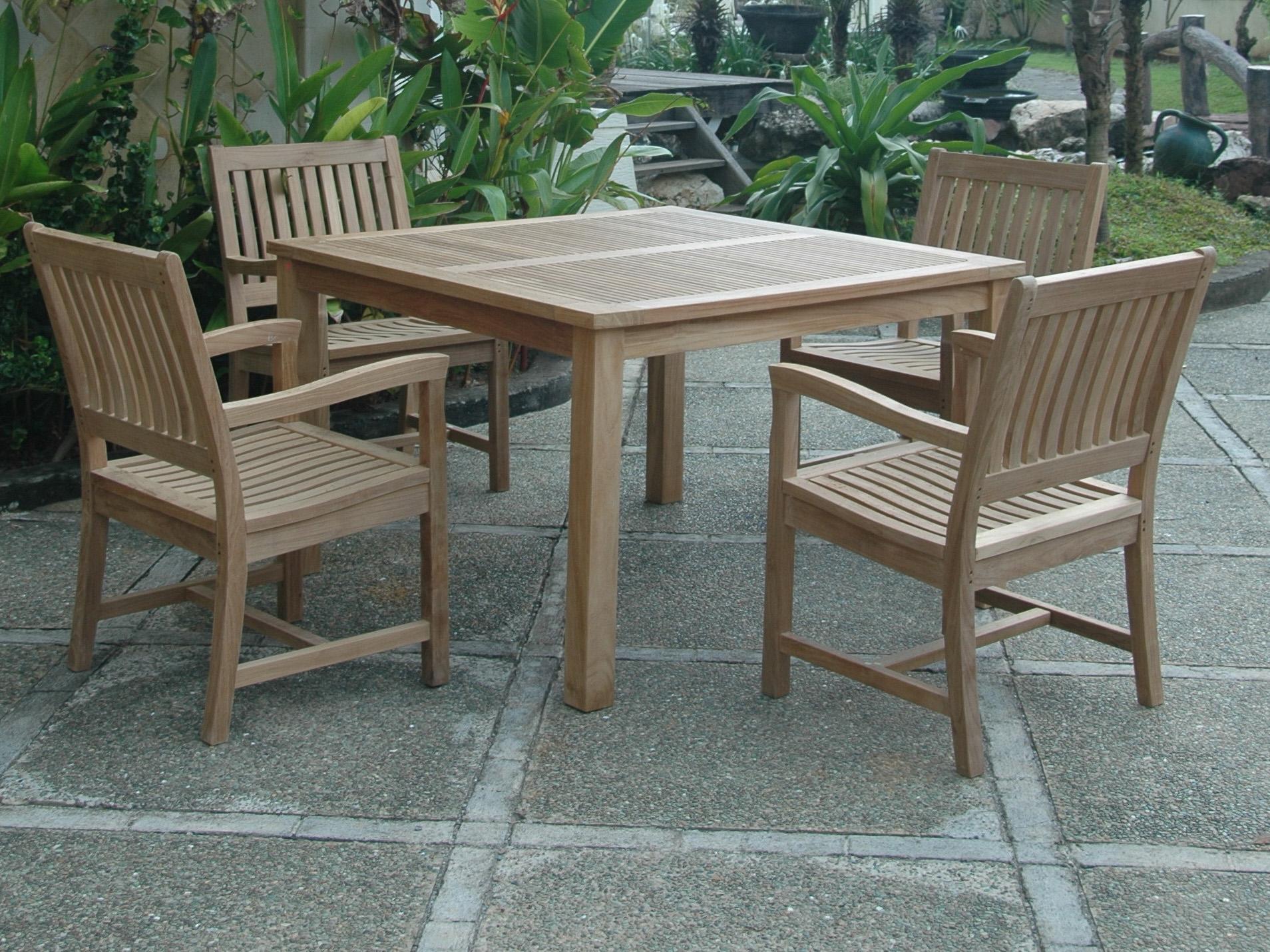 Anderson Teak Windsor Rialto Armchair 5-Piece Outdoor Dining Set