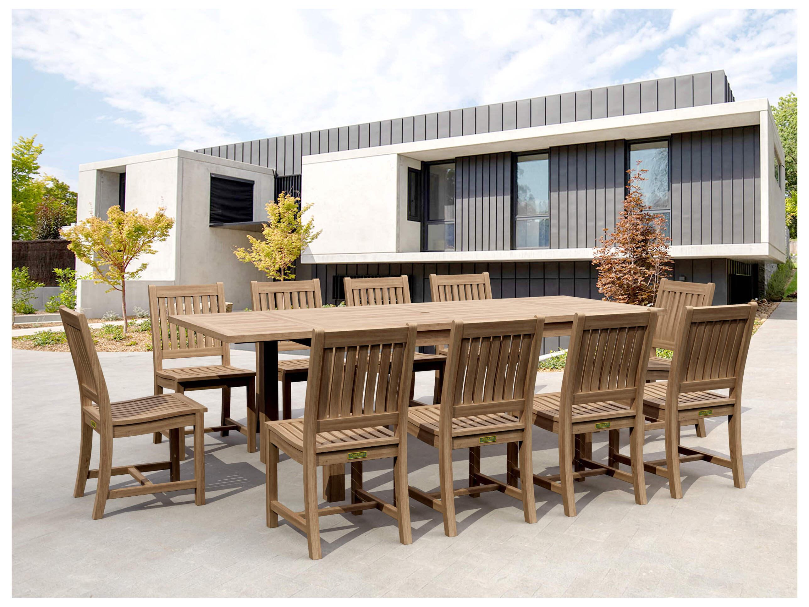 Anderson Teak Bahama Rialto 11-Piece Rectangular Outdoor Dining Set