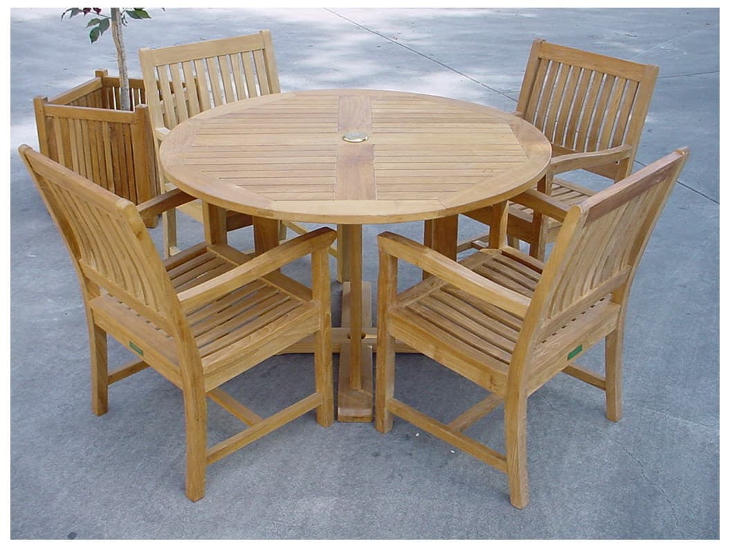 Anderson Teak Tosca Rialto Armchair 5-Piece Patio Dining Set