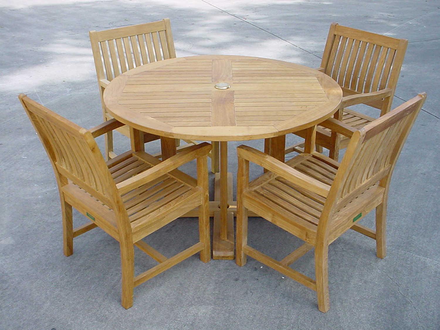 Anderson Teak Tosca Rialto Armchair 5-Piece Patio Dining Set