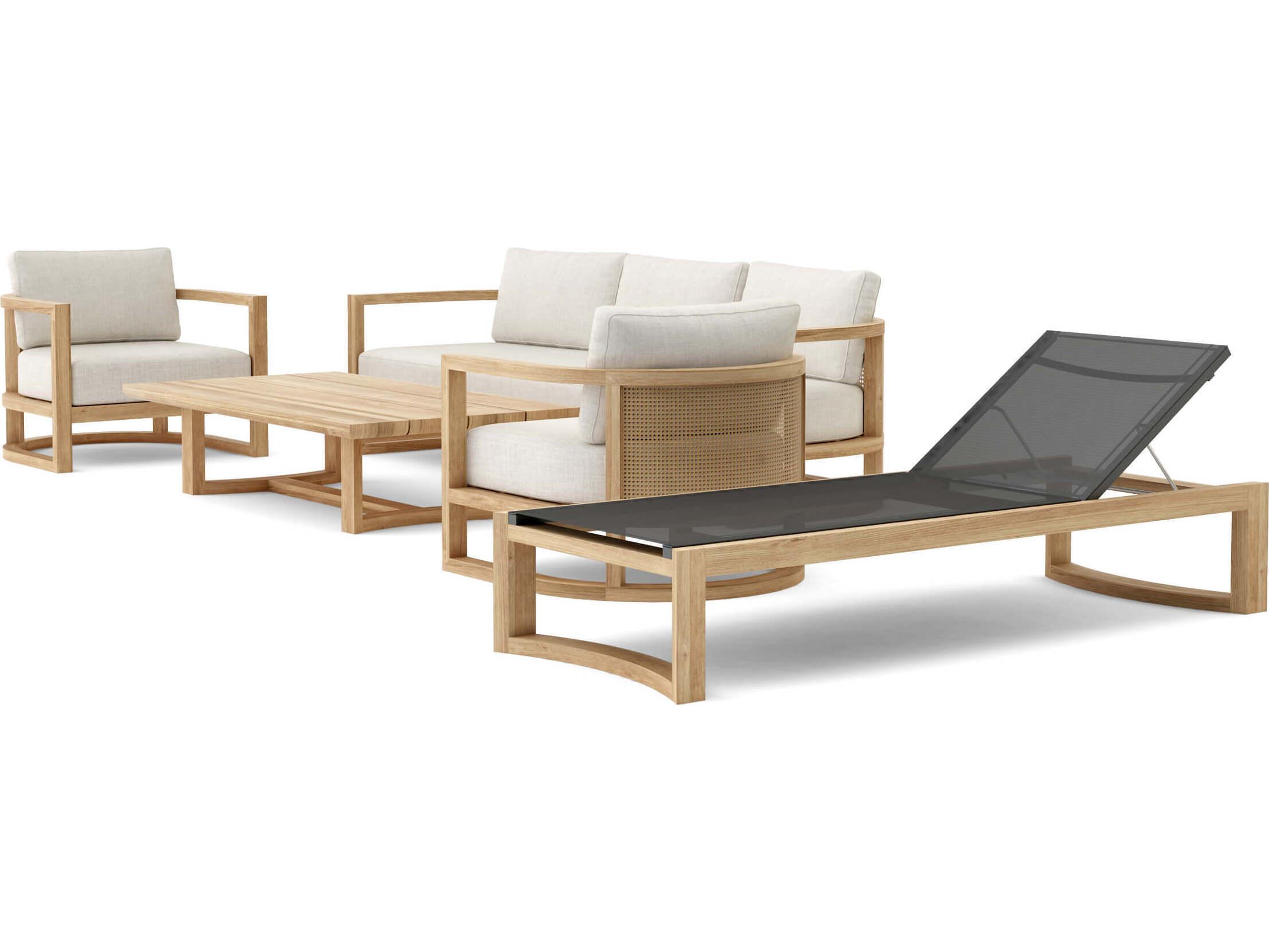 Anderson Teak Junus Natural 5 Piece Patio Lounge Set