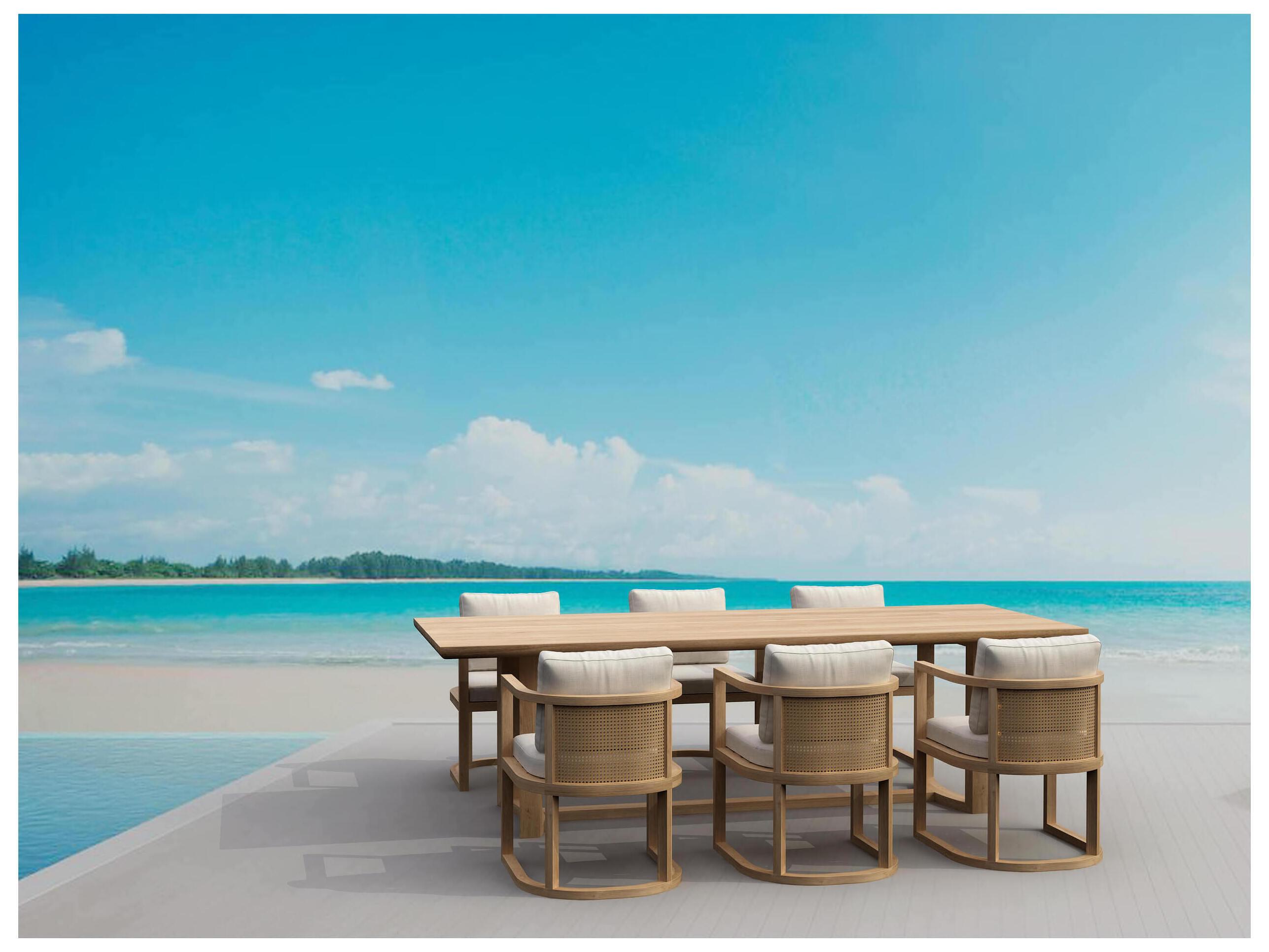 Anderson Teak Junus Natural 7 Piece Outdoor Patio Dining Set