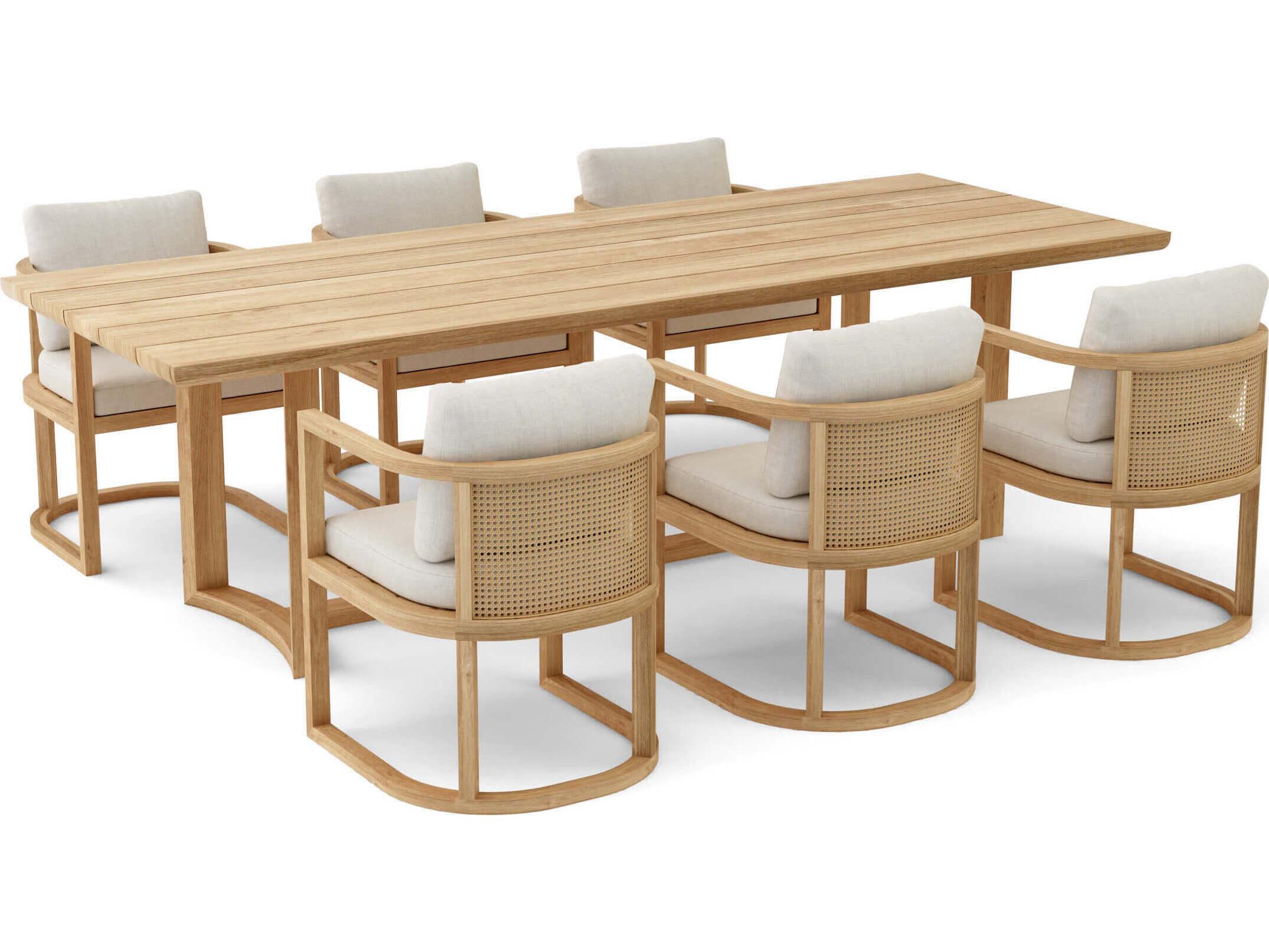 Anderson Teak Junus Natural 7 Piece Outdoor Patio Dining Set