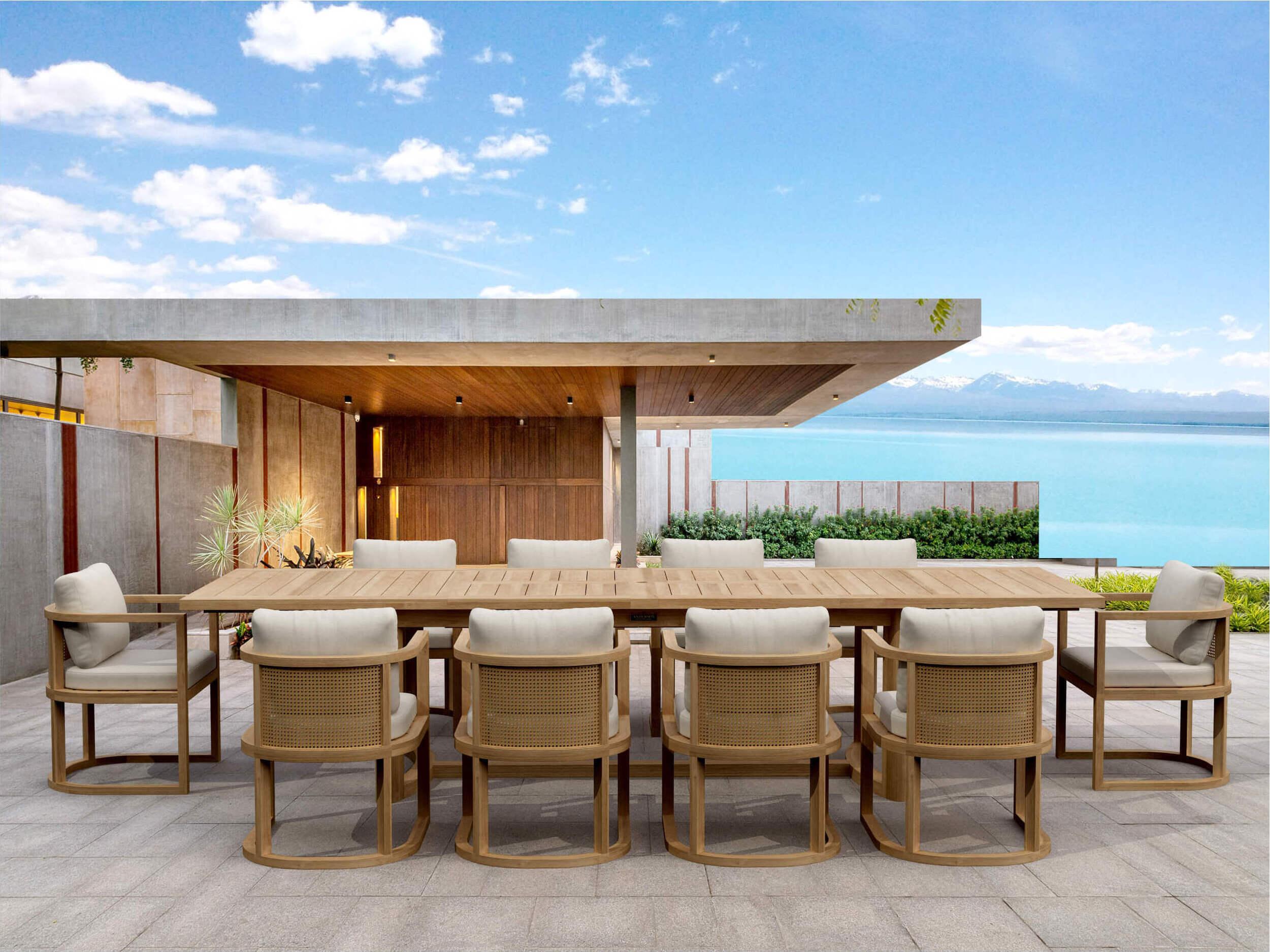 Anderson Teak Junus Natural 11 Piece Patio Dining Set