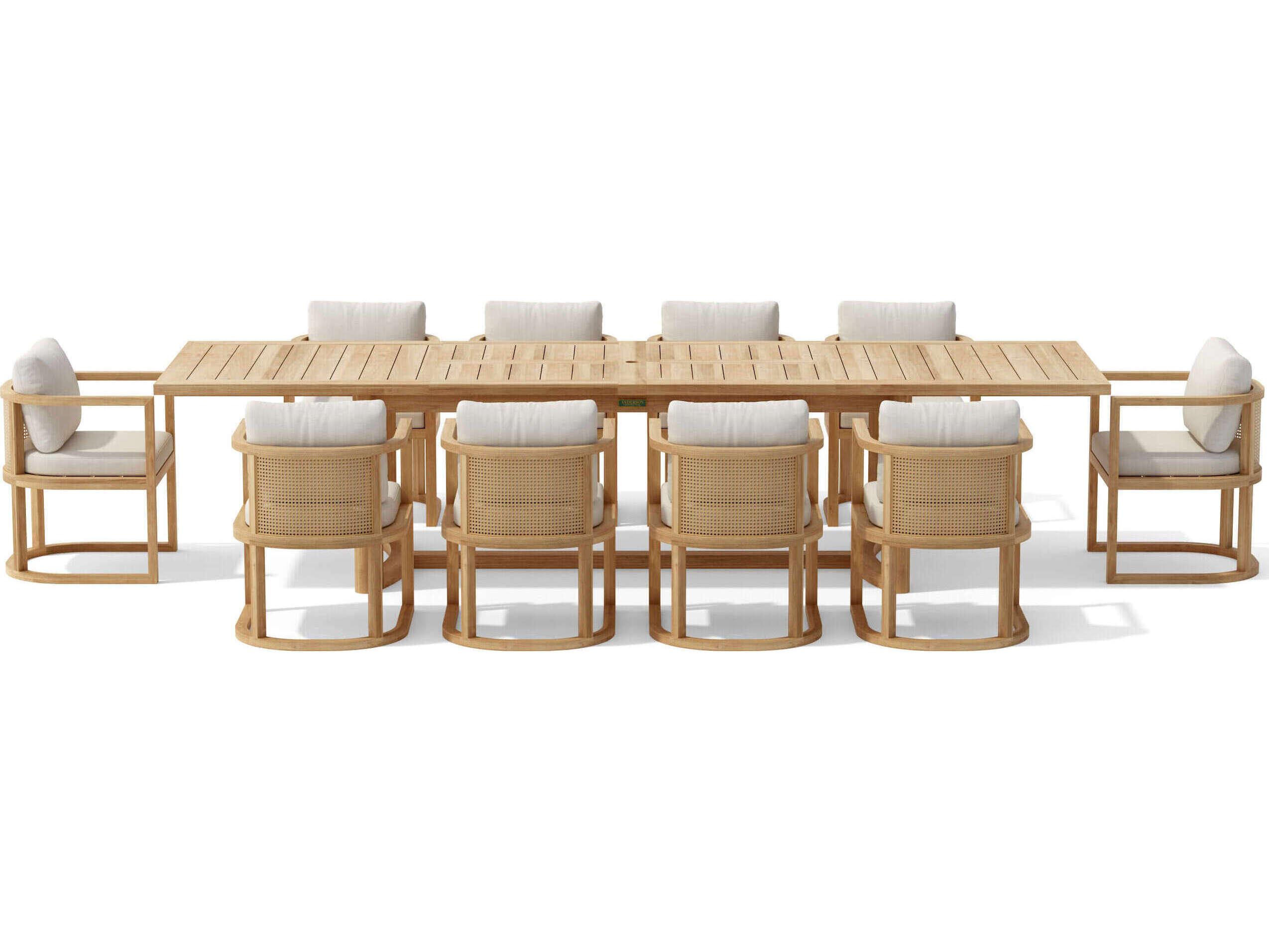 Anderson Teak Junus Natural 11 Piece Patio Dining Set