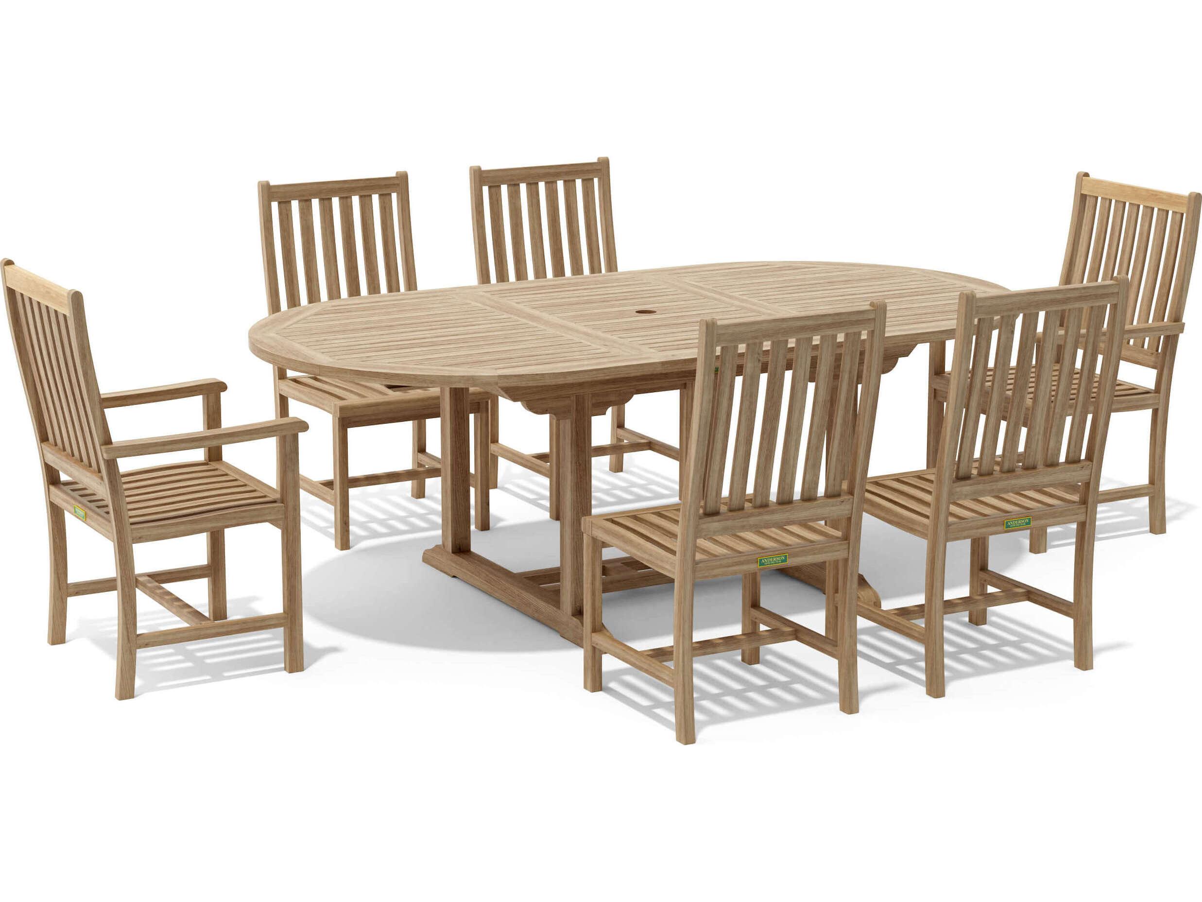Anderson Teak Bahama Wilshire 7-Piece Extension Outdoor Dining Set