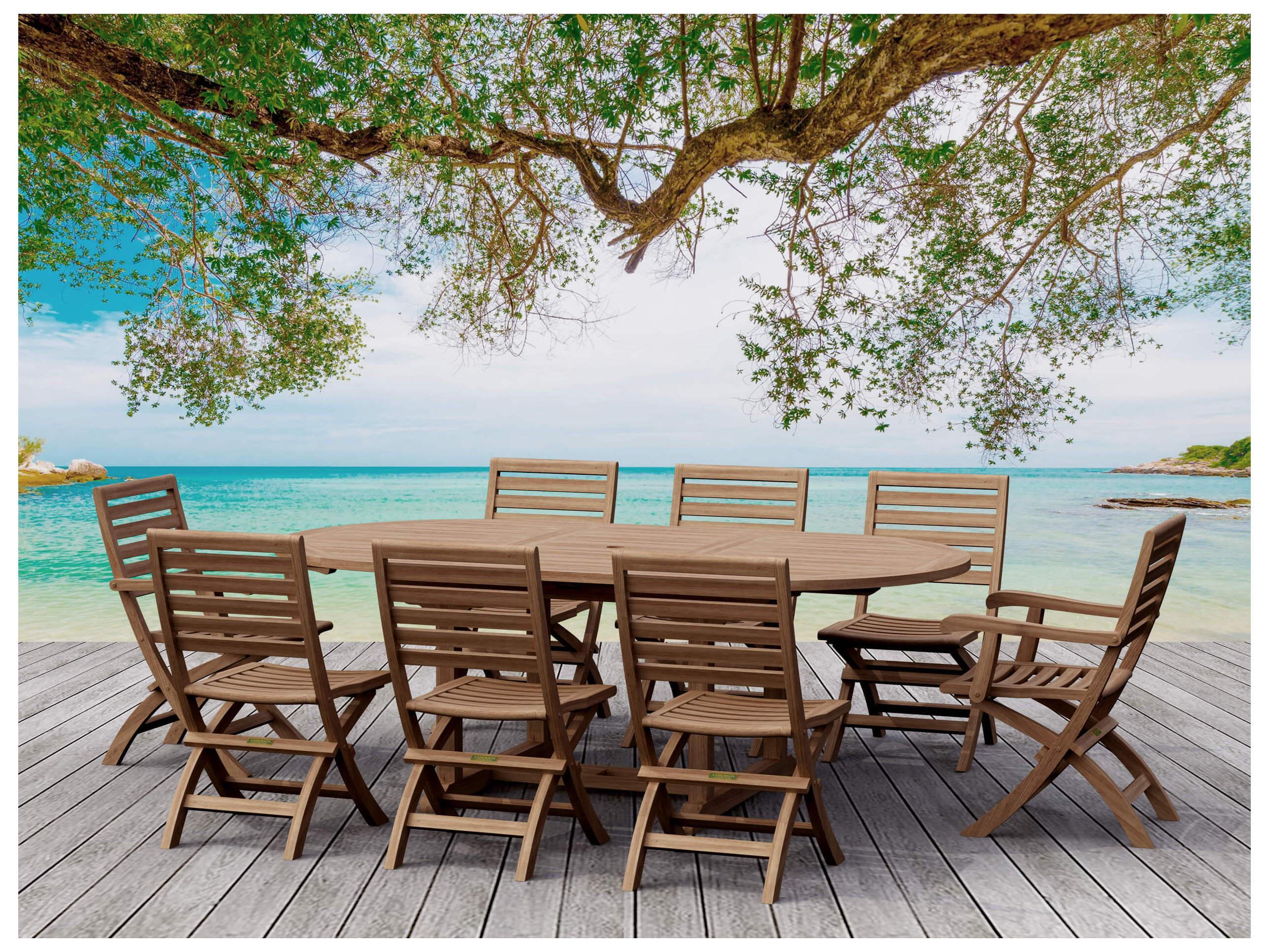 Anderson Teak Bahama Andrew 9-Piece Outdoor Patio Dining Set