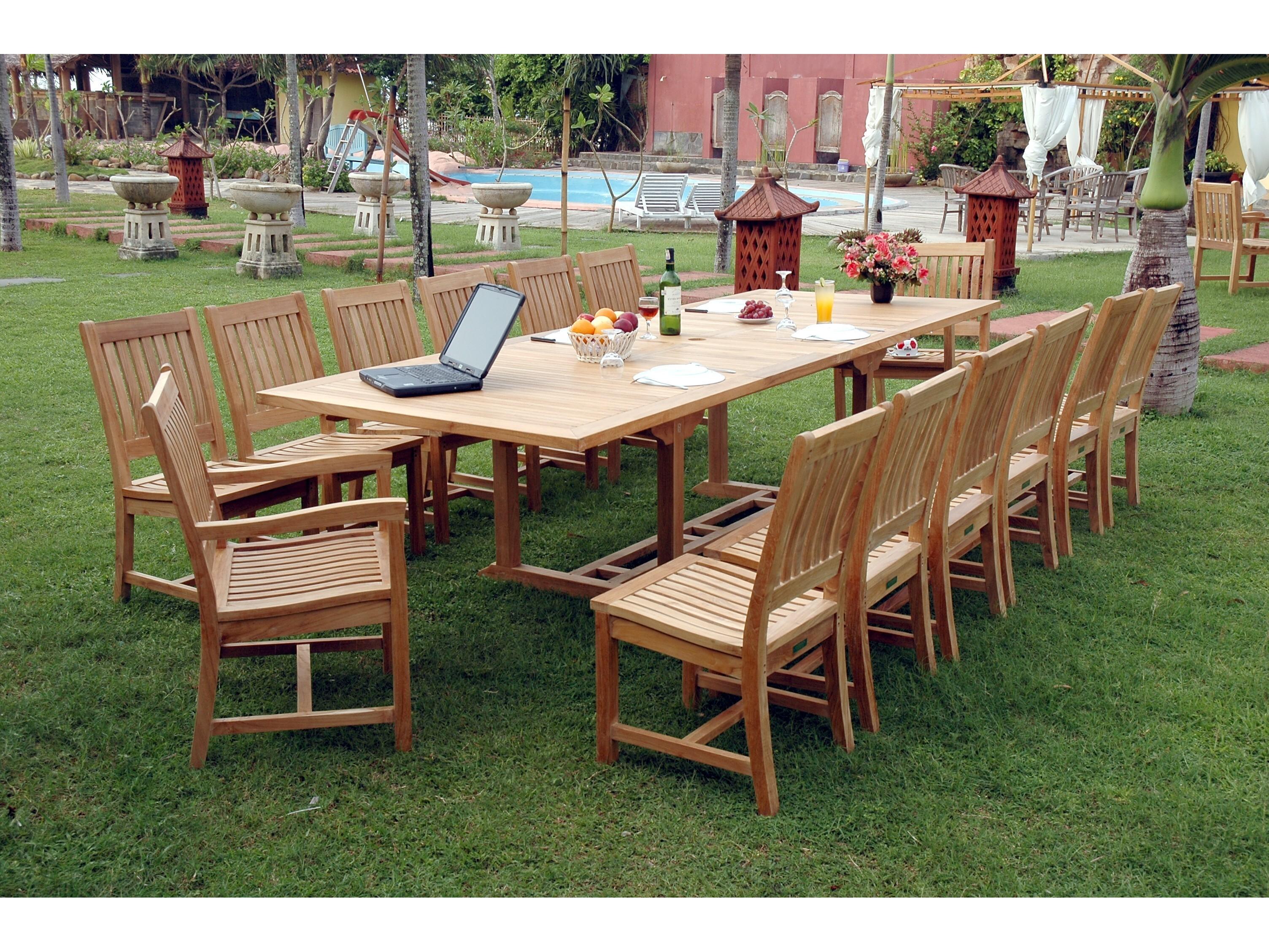 Anderson Teak Valencia Rialto 15-Piece Outdoor Dining Set
