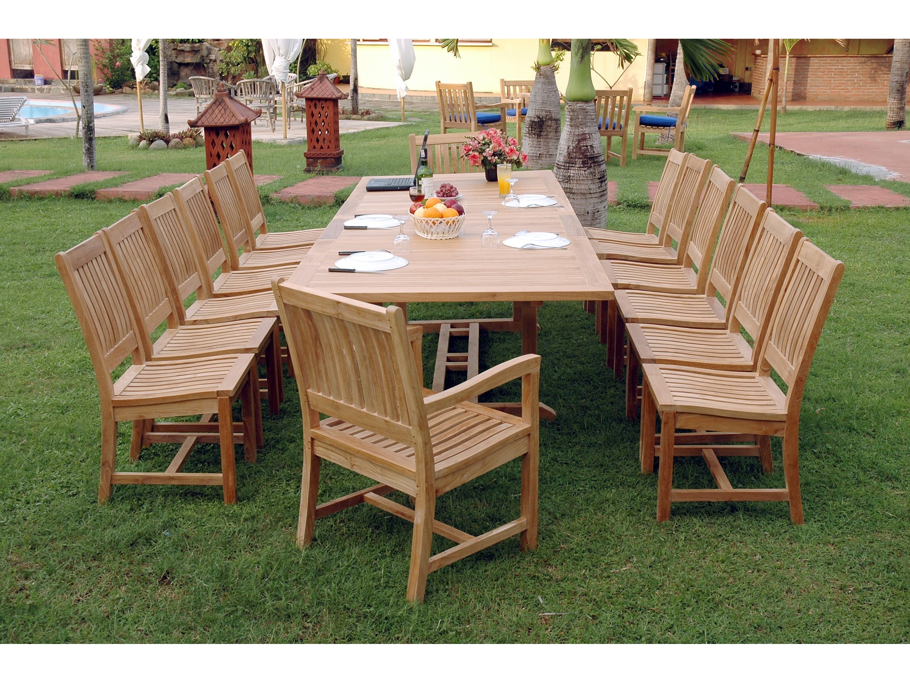 Anderson Teak Valencia Rialto 15-Piece Outdoor Dining Set
