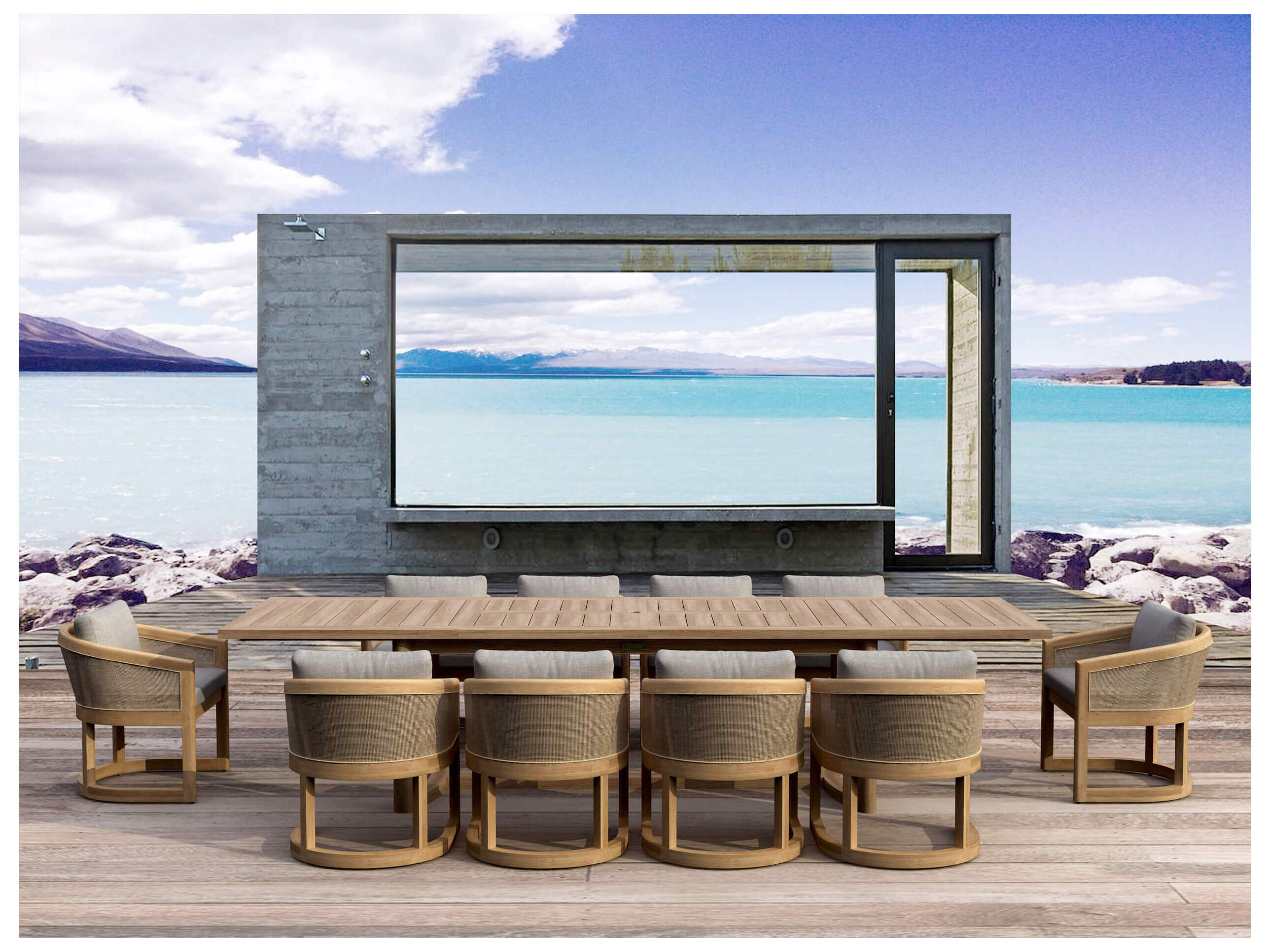 Anderson Teak Catania Natural 11 Piece Patio Dining Set