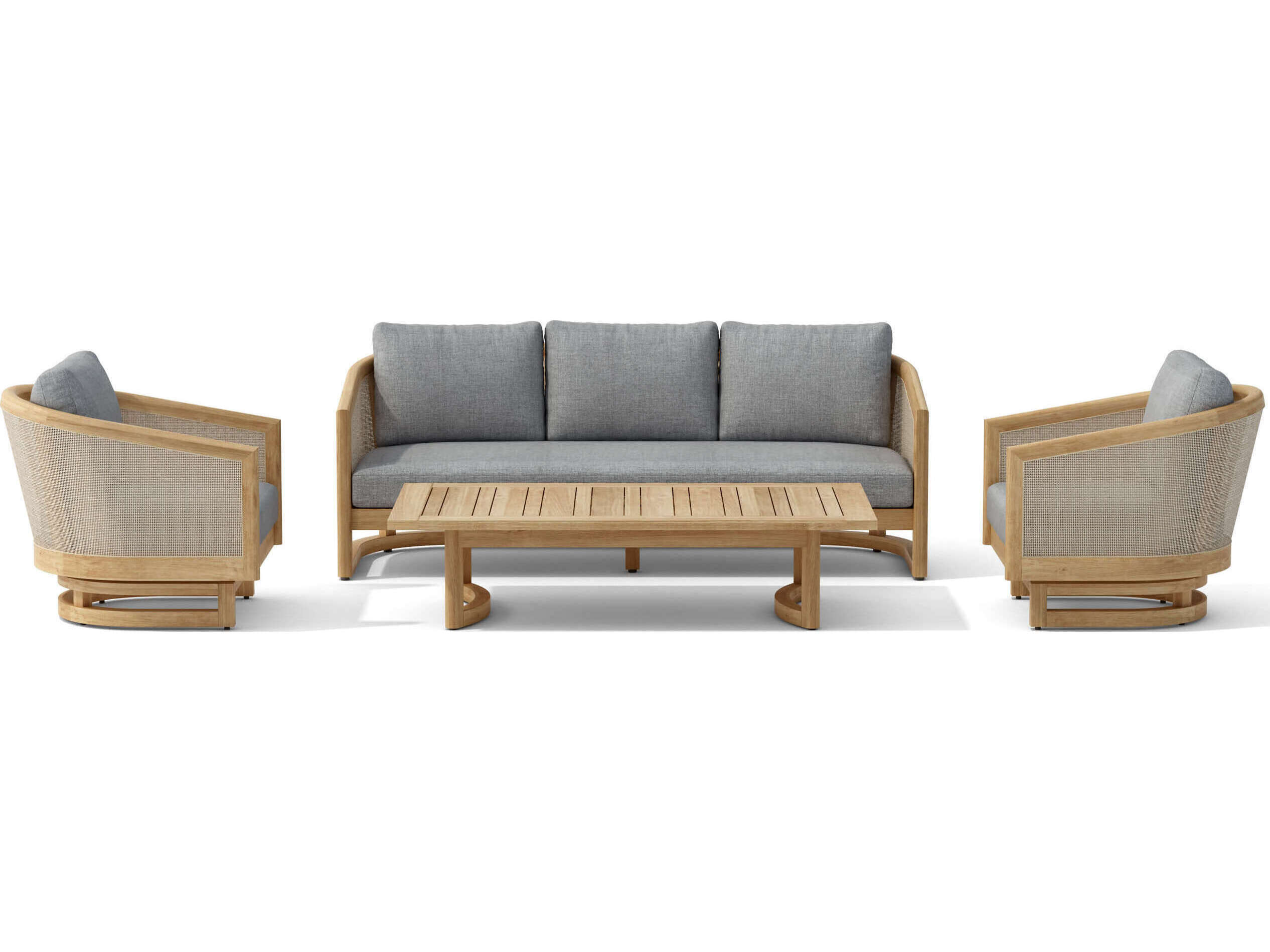 Anderson Teak Catania Natural 4 Piece Outdoor Patio Lounge Set