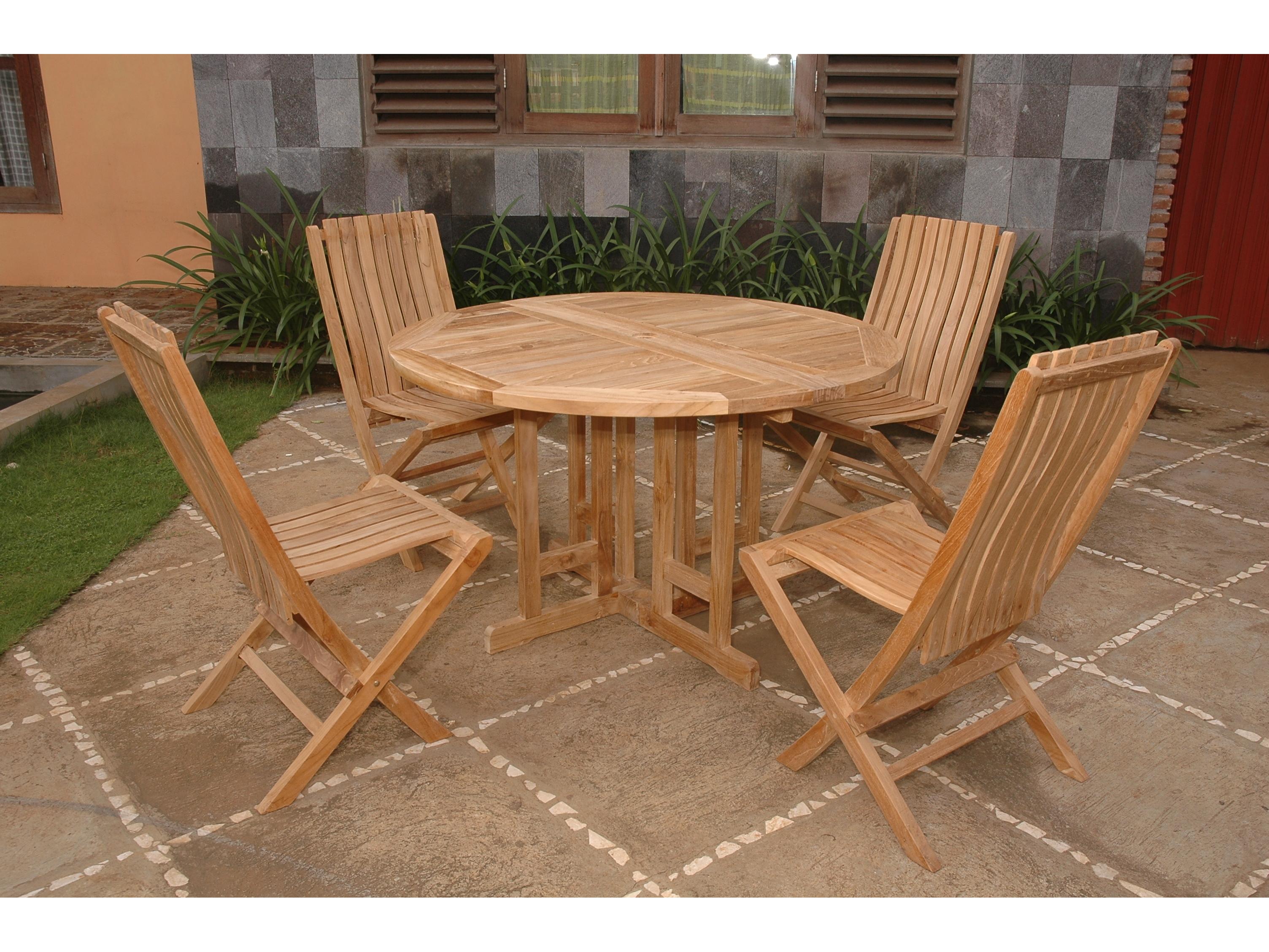 Anderson Teak Butterfly Comfort 5-Piece Dining Table Set