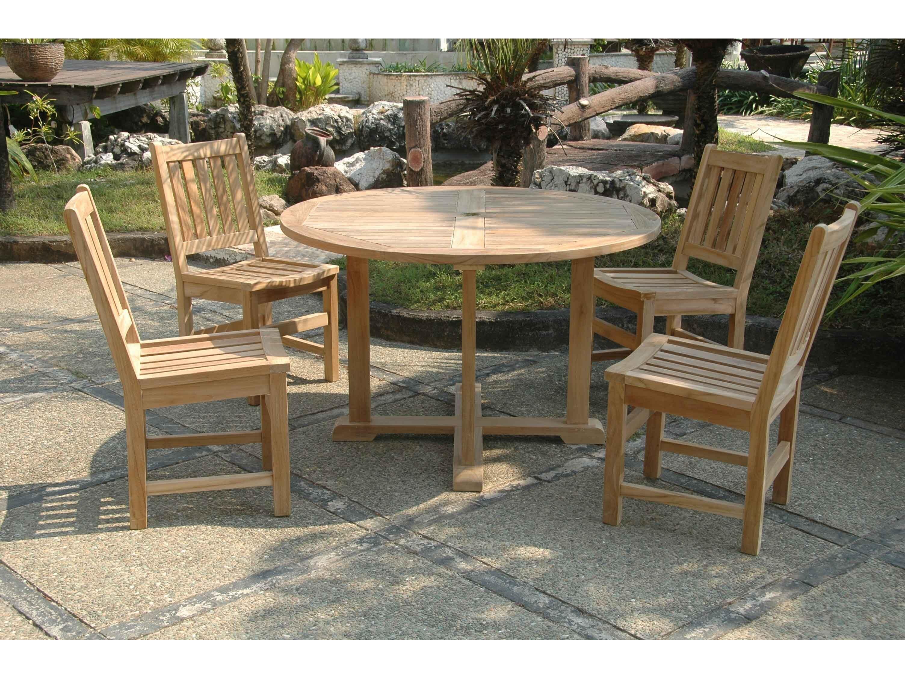 Anderson Teak Tosca Sonoma Natural 5 Piece Patio Dining Set