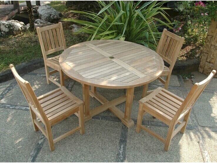 Anderson Teak Tosca Sonoma Natural 5 Piece Patio Dining Set