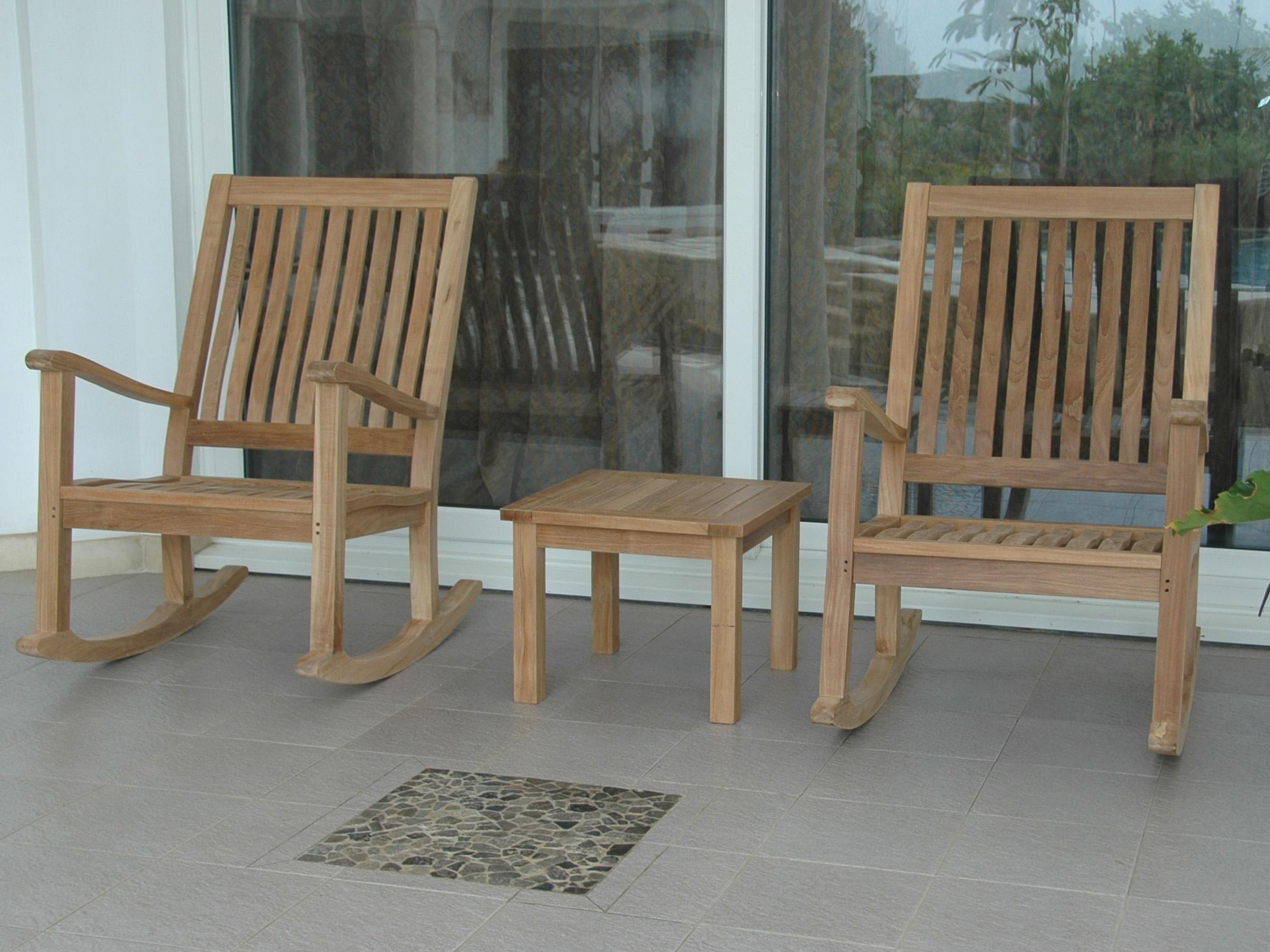 Anderson Teak Del-Amo Bahama 3-Piece Set With Square Side Table