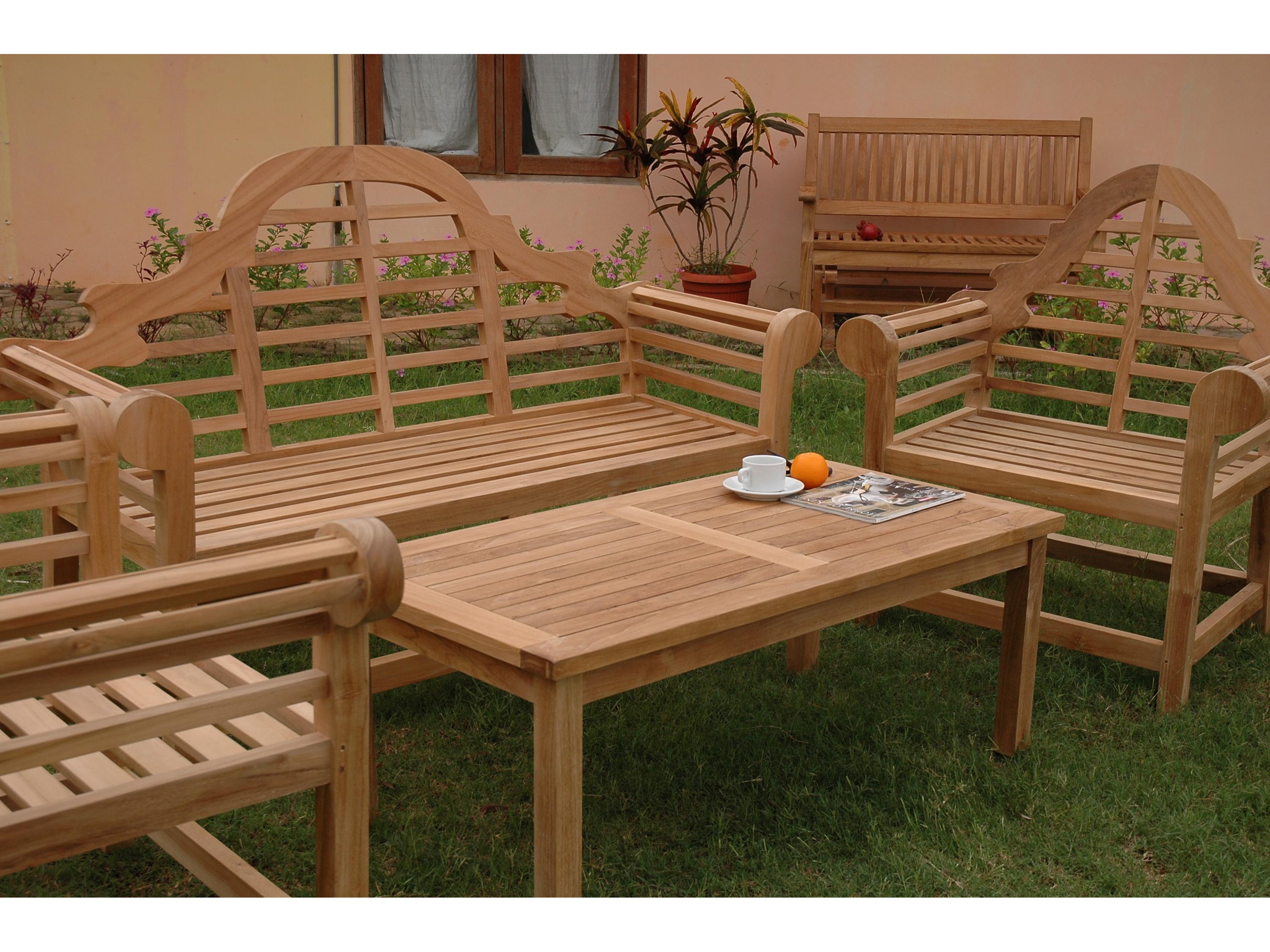 Anderson Teak Marlborough 3-Seater 4-Piece Conversation Set