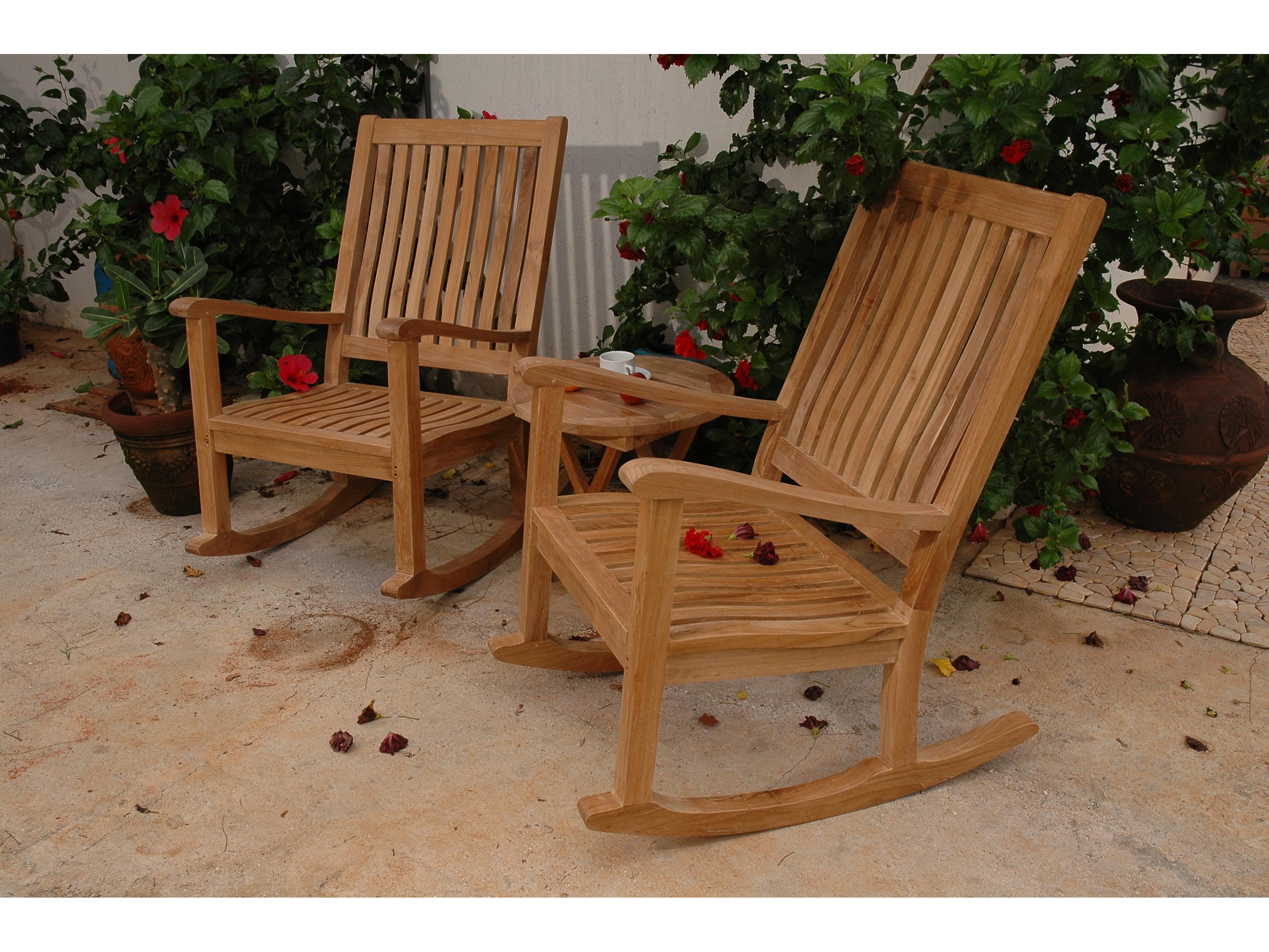 Anderson Teak Del-Amo Bahama 3-Piece Set With Folding Round Side Table