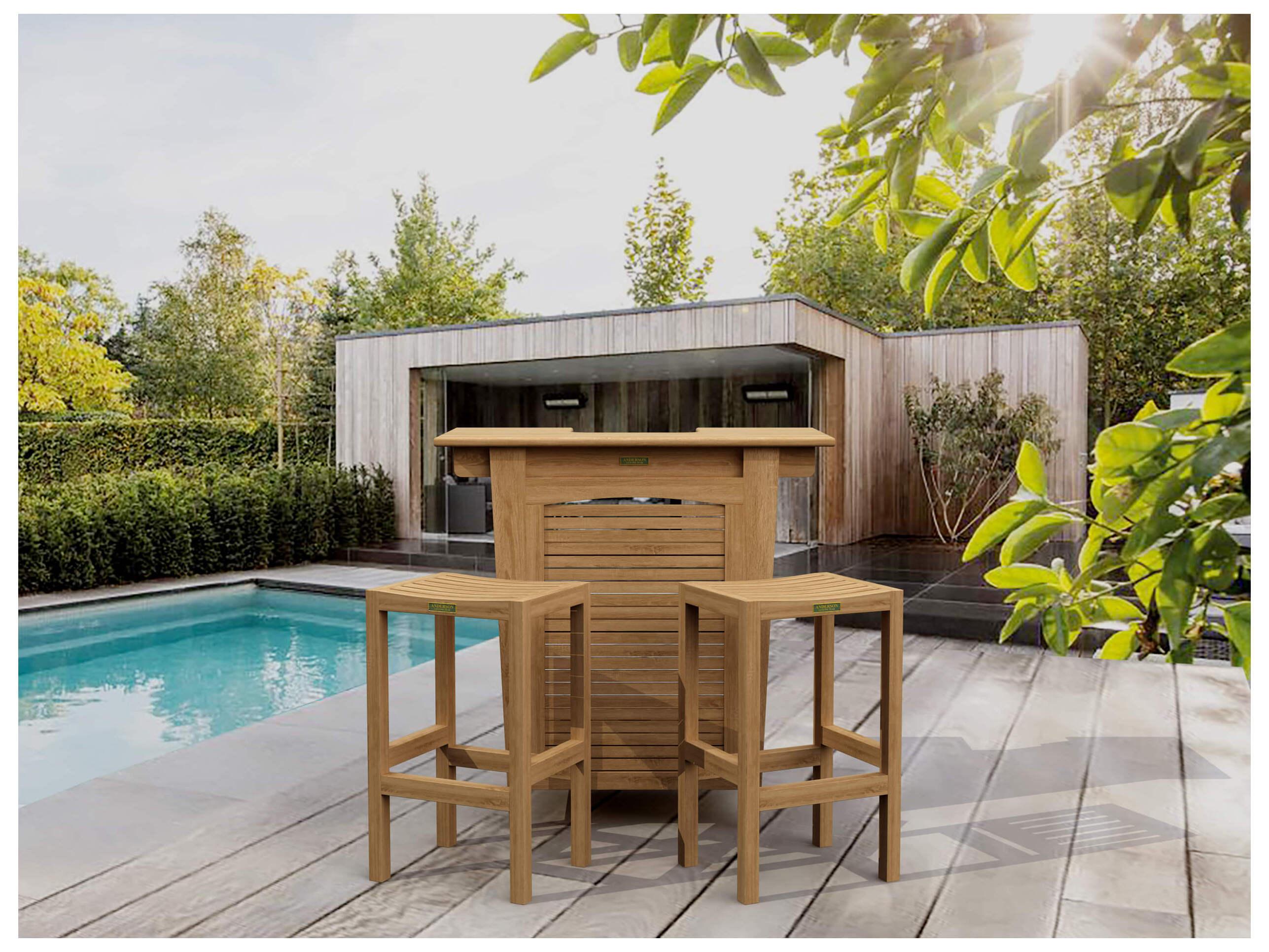 Anderson Teak Montego 3-Piece Bar Set