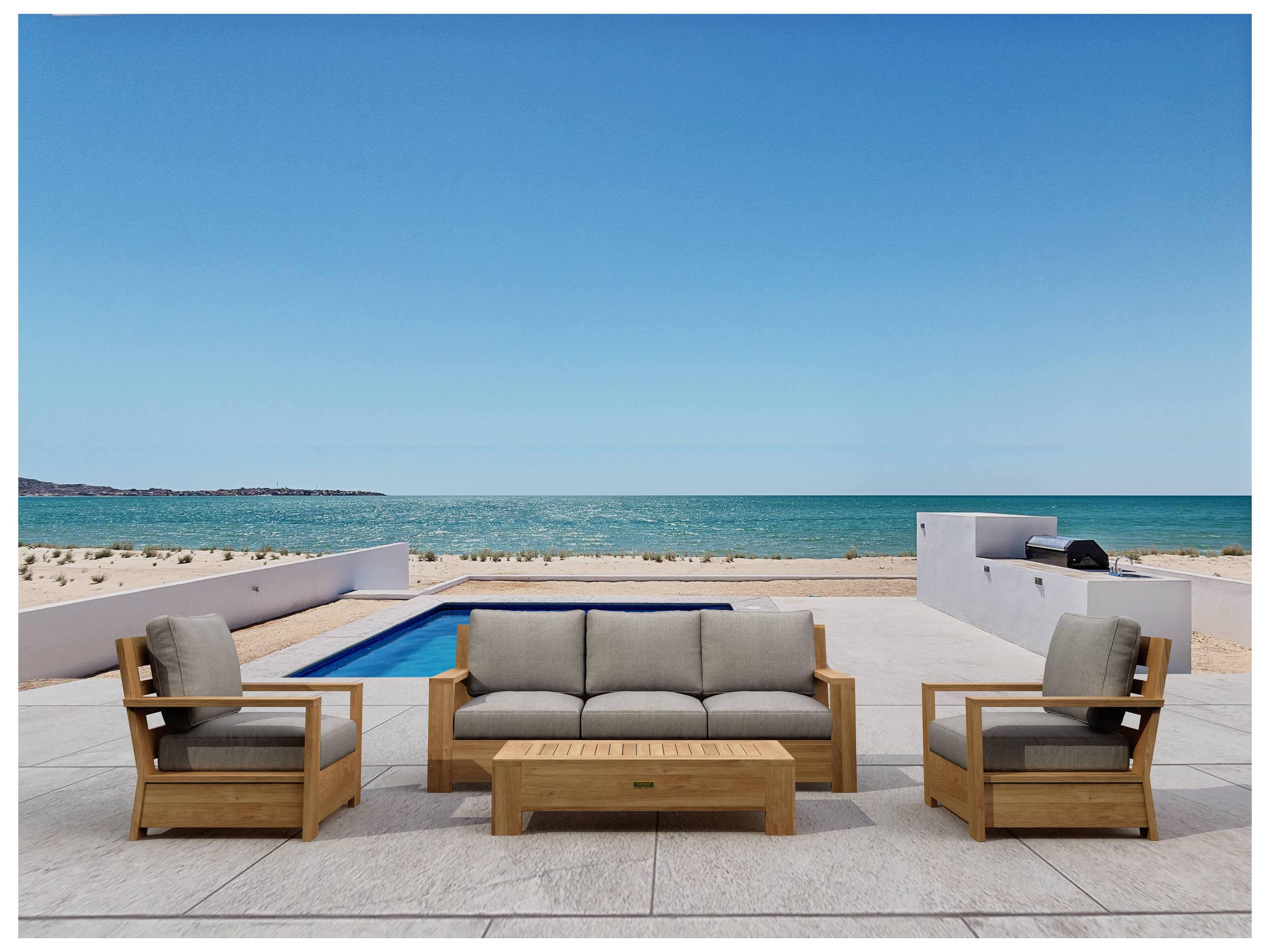 Anderson Teak Madera Deep Seating Teak Outdoor Patio Lounge Set