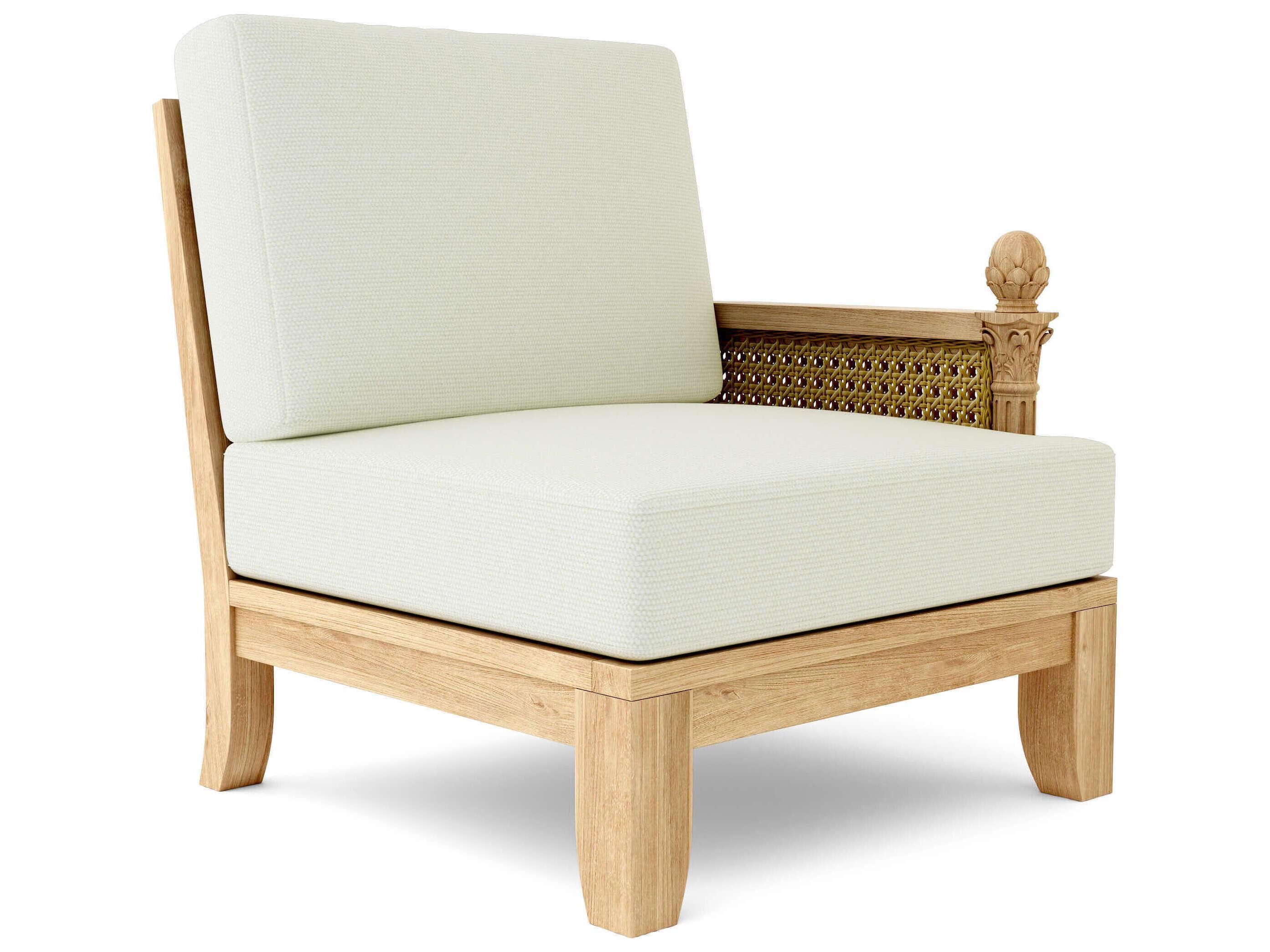 Anderson Teak Luxe Natural 7 Piece Sectional Modular Deep Seating Outdoor Patio Lounge Set