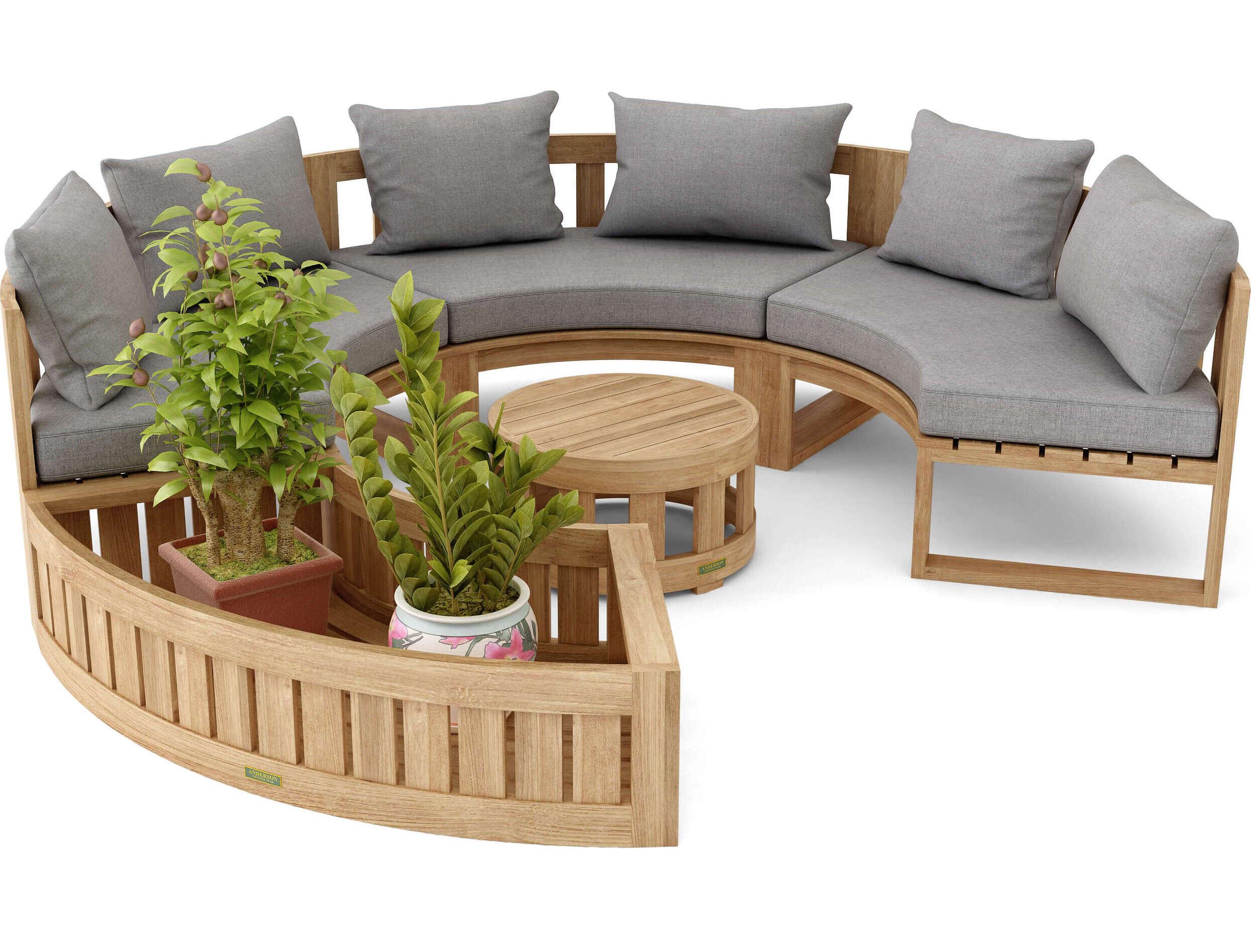 Anderson Teak Circular Modular Deep Seating Teak Patio Lounge Set